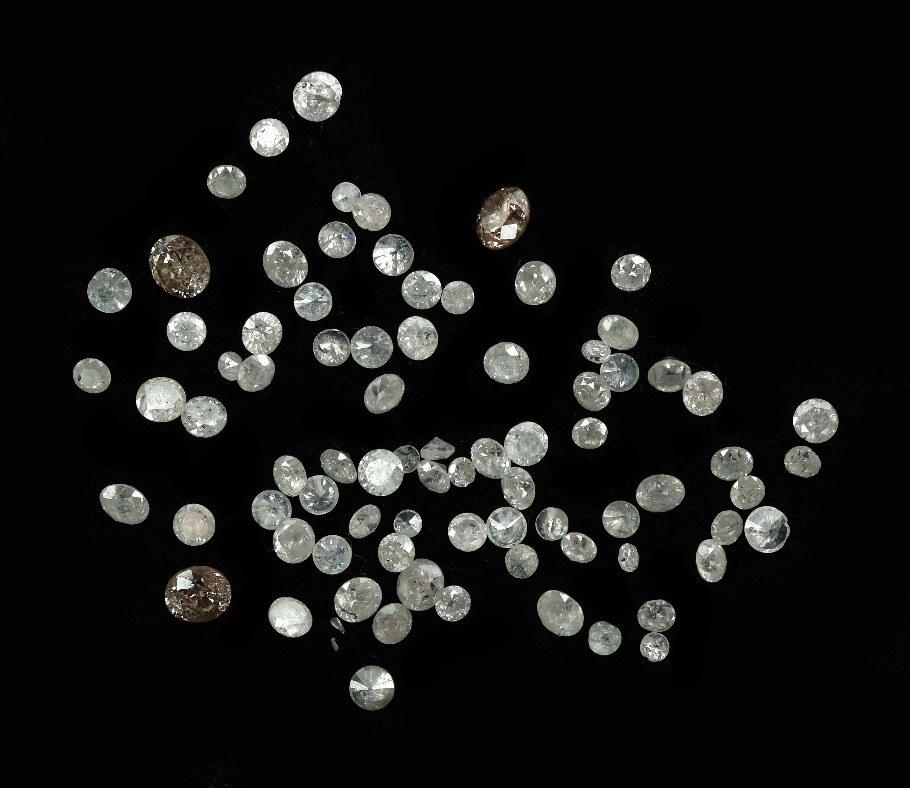 Lot lose Diamanten, zus. ca. 1.16 ct Weiß-Getönt-Braun/p