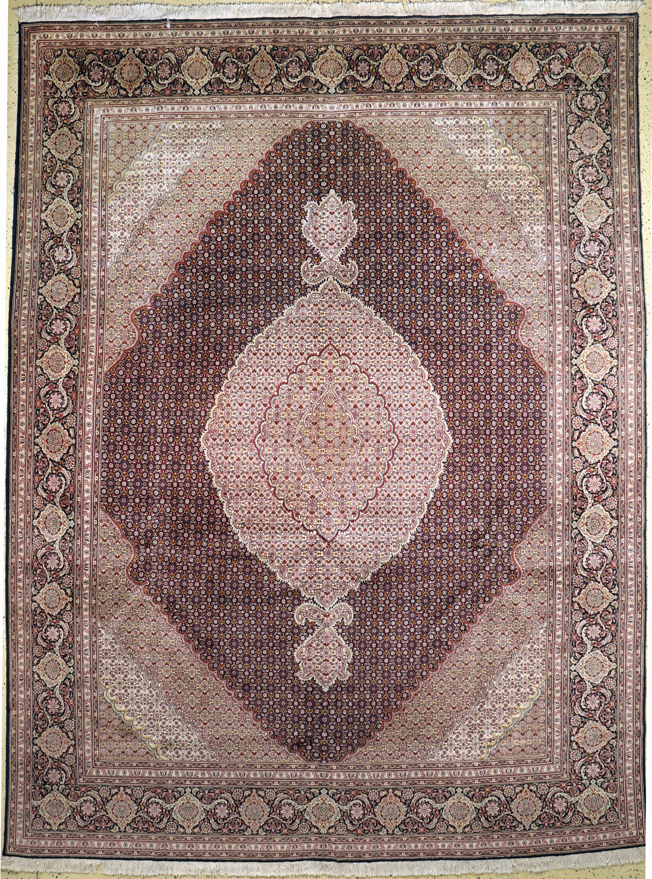 Täbriz fein(40 Raj), Persien, Ende 20.Jhd, Korkwolle mit Seide, ca. 400 x 300 cm, gereinigt, EHZ: 1-2