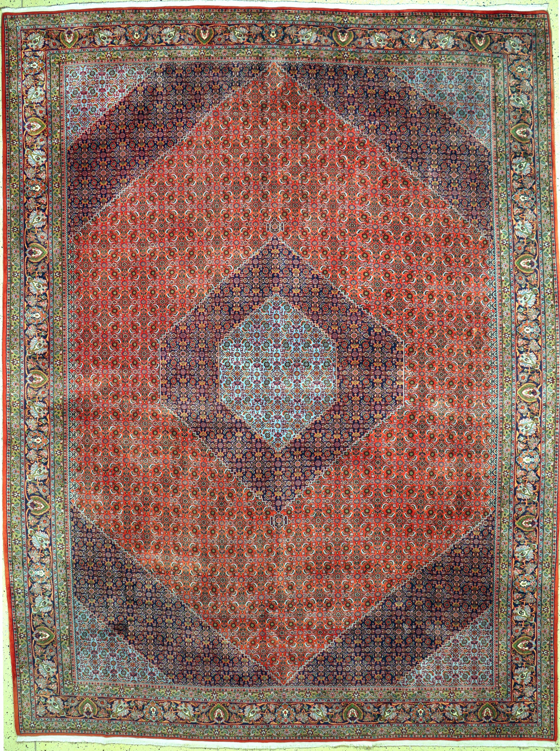 Bidjar Kork fein, Persien, Mitte 20.Jhd, Korkwolle auf Baumwolle, ca. 396 x 300 cm, EHZ: 1-2