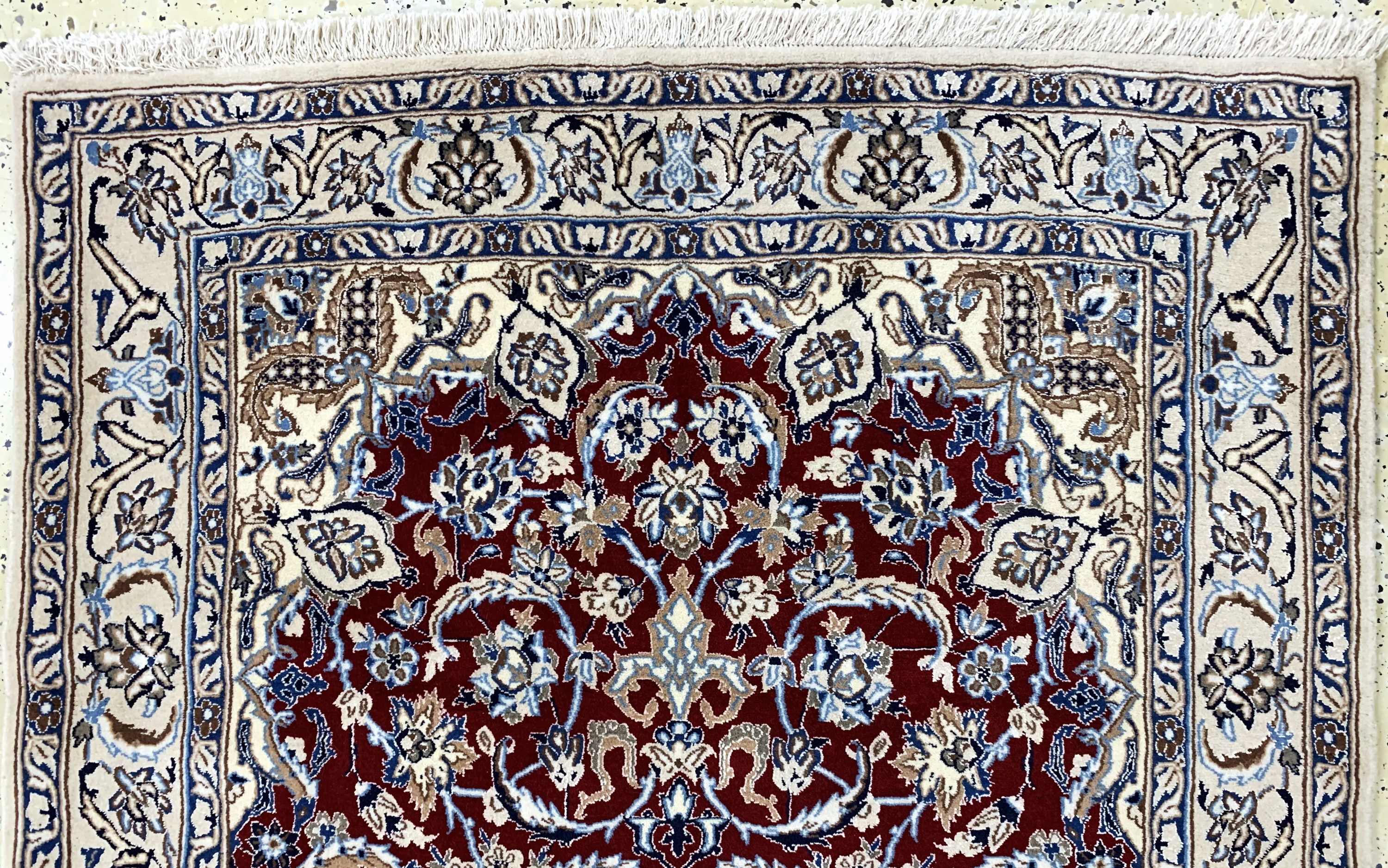 Detail a: Nain, Persien, Ende.20.Jhd., Wolle mit Seide, ca. 197 x 124 cm, EHZ: 1-2