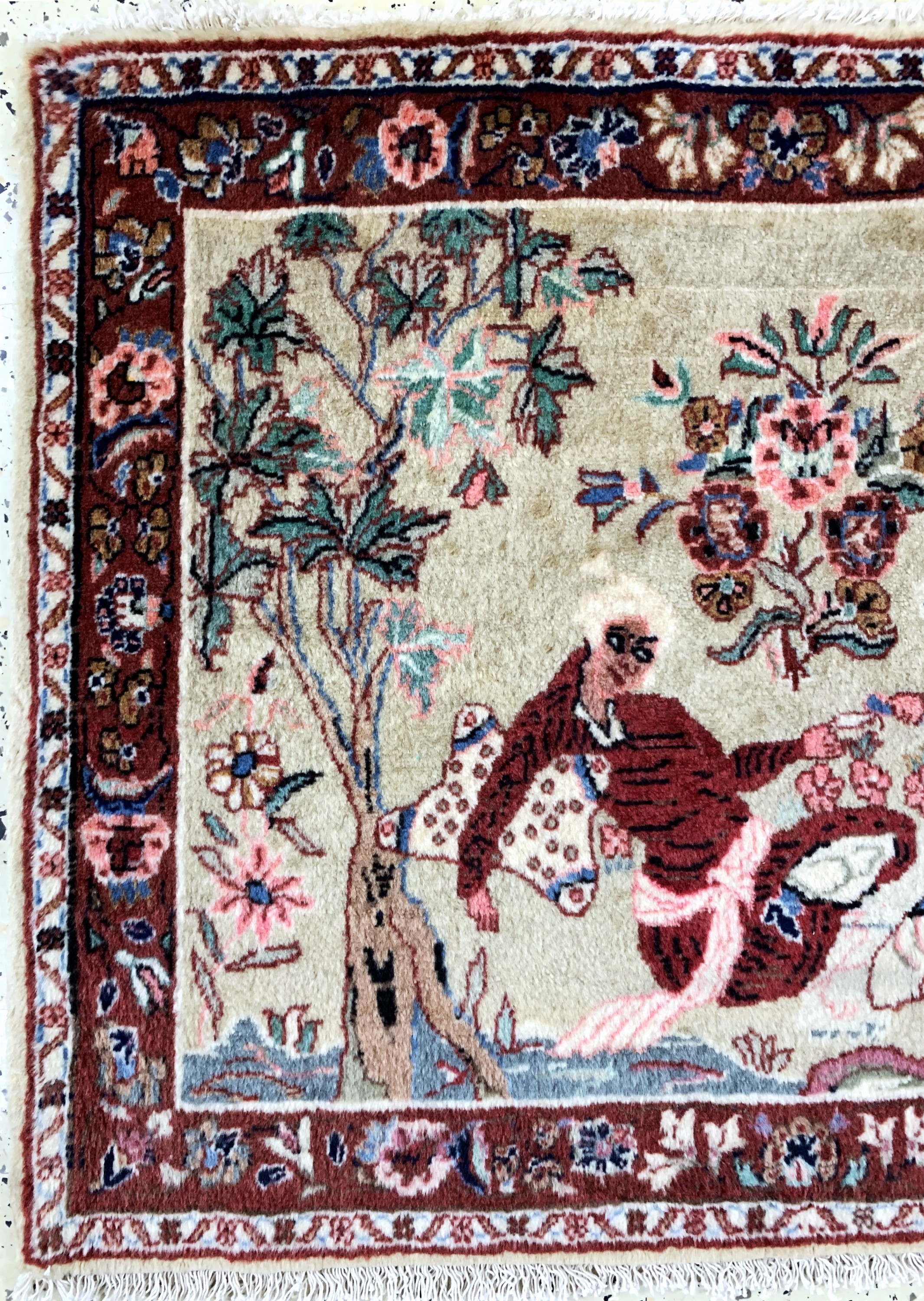 Detail b: Sarogh, Persien, Mitte 20.Jhd., Wolle auf Baumwolle, ca. 70 x 90 cm, EHZ: 1-2