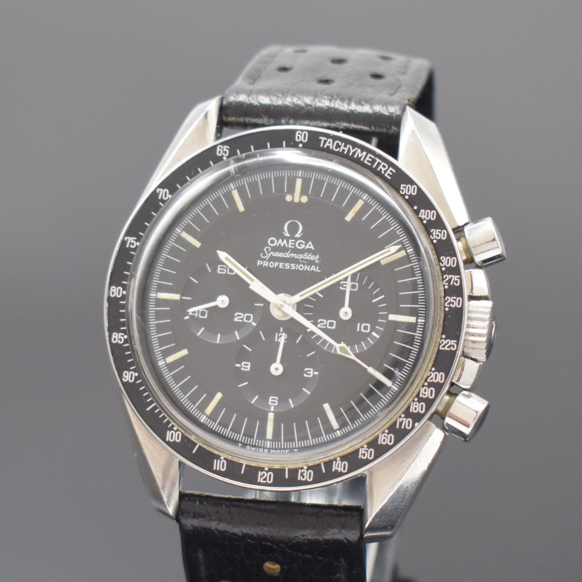 Detail a: OMEGA Speedmaster Professional Armbandchronograph Referenz 145022-71ST, Schweiz um 1971, Handaufzug, Edelstahlgeh. inkl. Lederband m. orig. ...