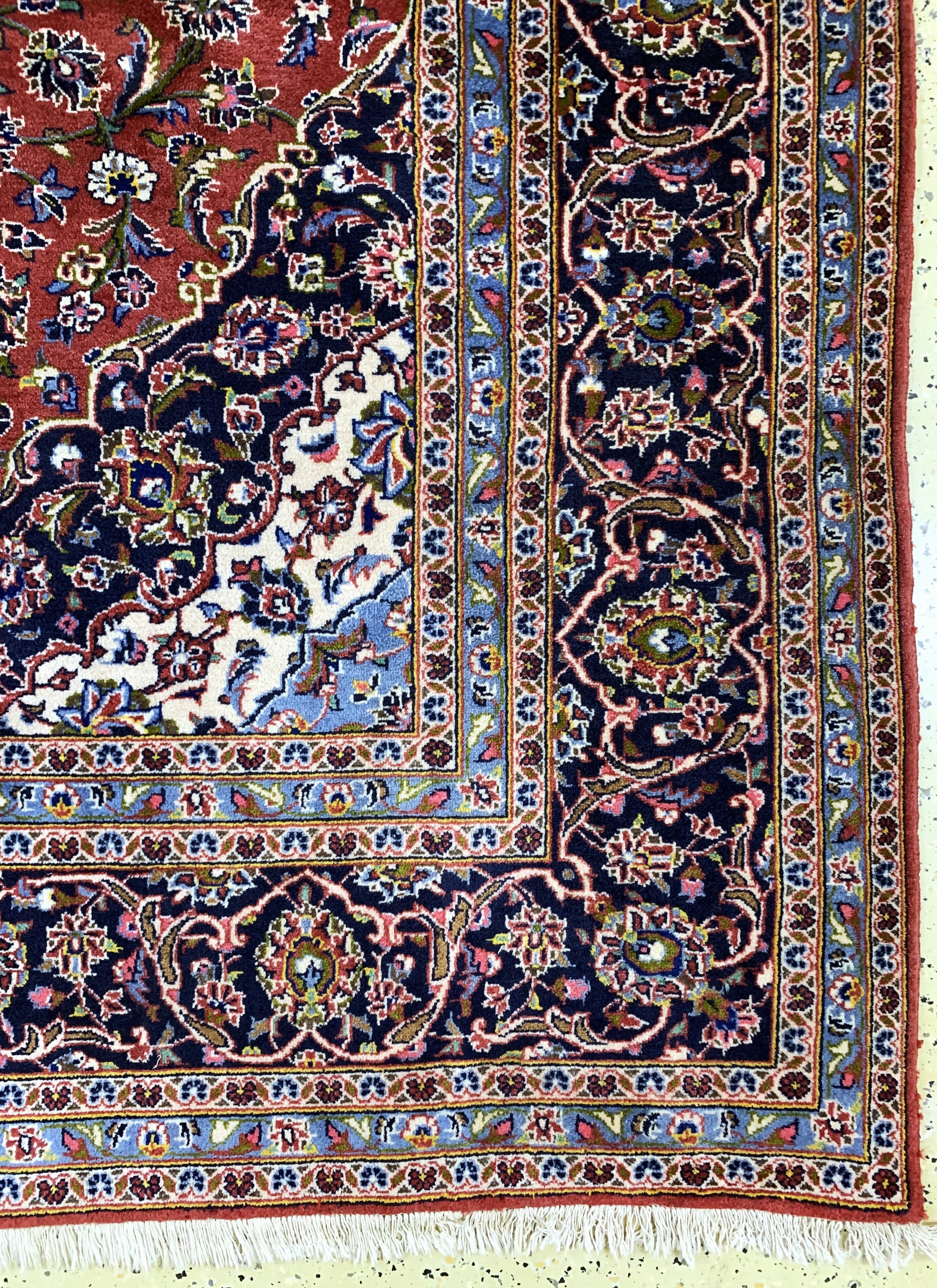 Detail a: Keschan Kork, Persien, Ende 20.Jhd, Korkwolle auf Baumwolle, ca. 352 x 250 cm, EHZ: 1-2