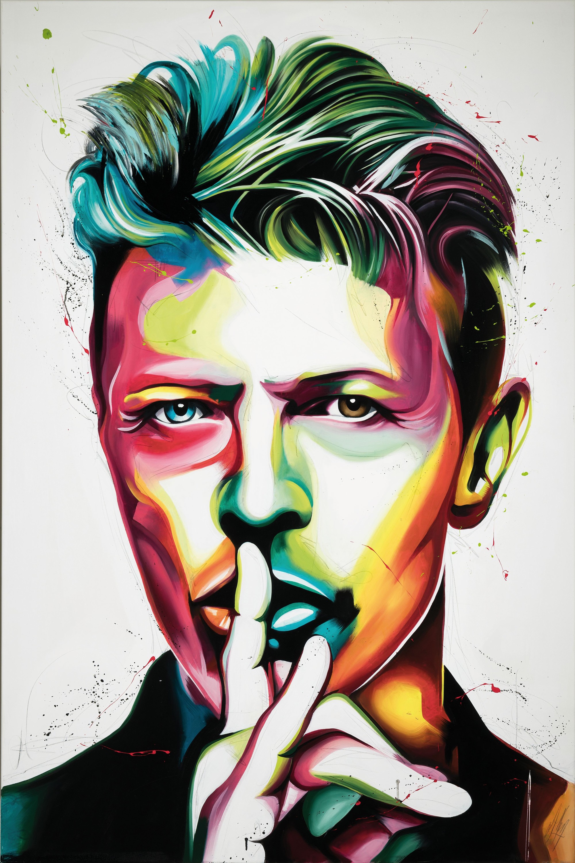 Michael Frey, zeitgen. Künstler aus Landau, David Bowie, Acryl auf Lwd, sign., ca. 150x100cm