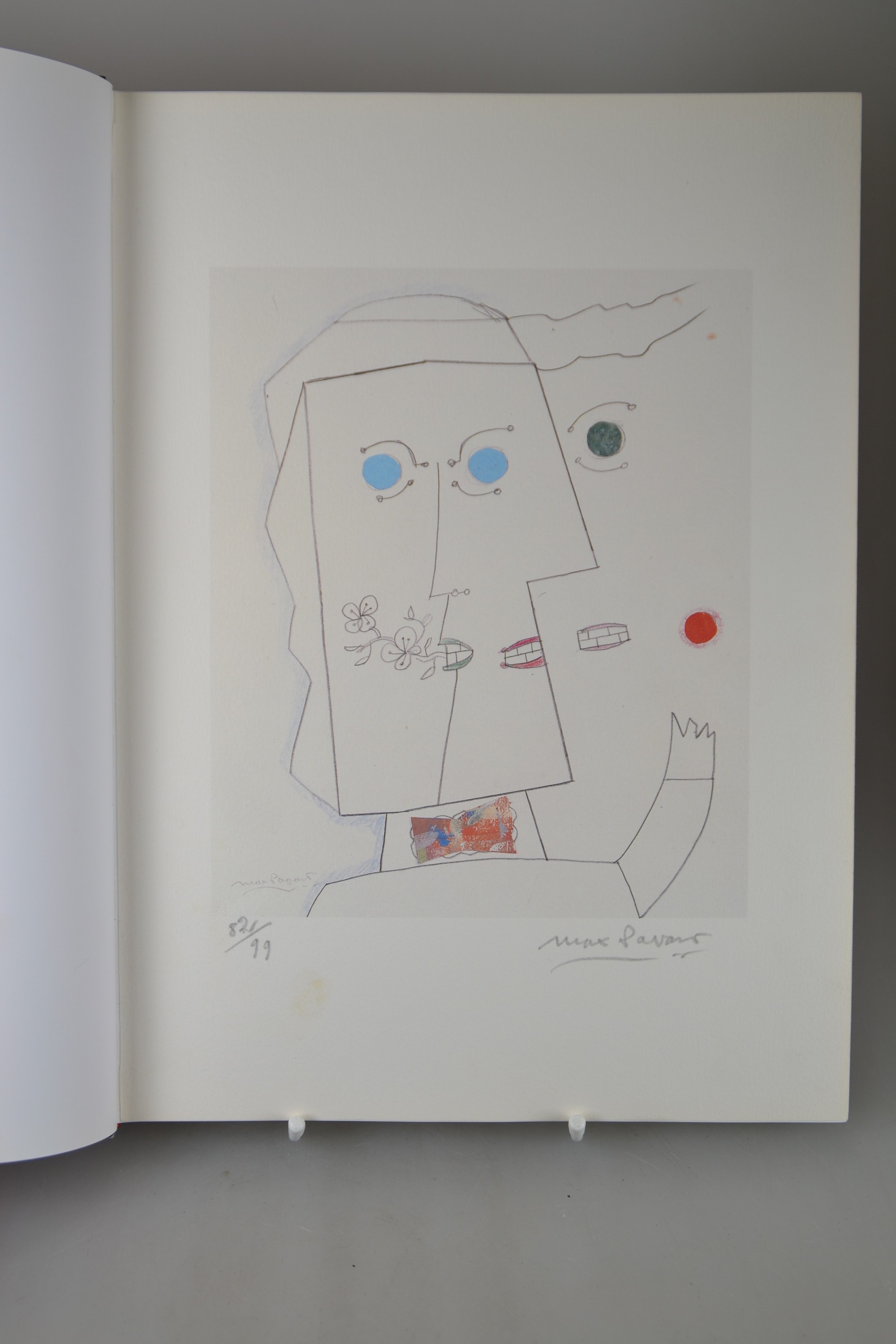 Detail d: Max Papart (1911 Marseille-1994 Paris): 2 Kataloge je mit handsignierter Original -Lithographie, Jean-Marie Dunoyer: Max Papart. Oeuvres sur Papier. ...