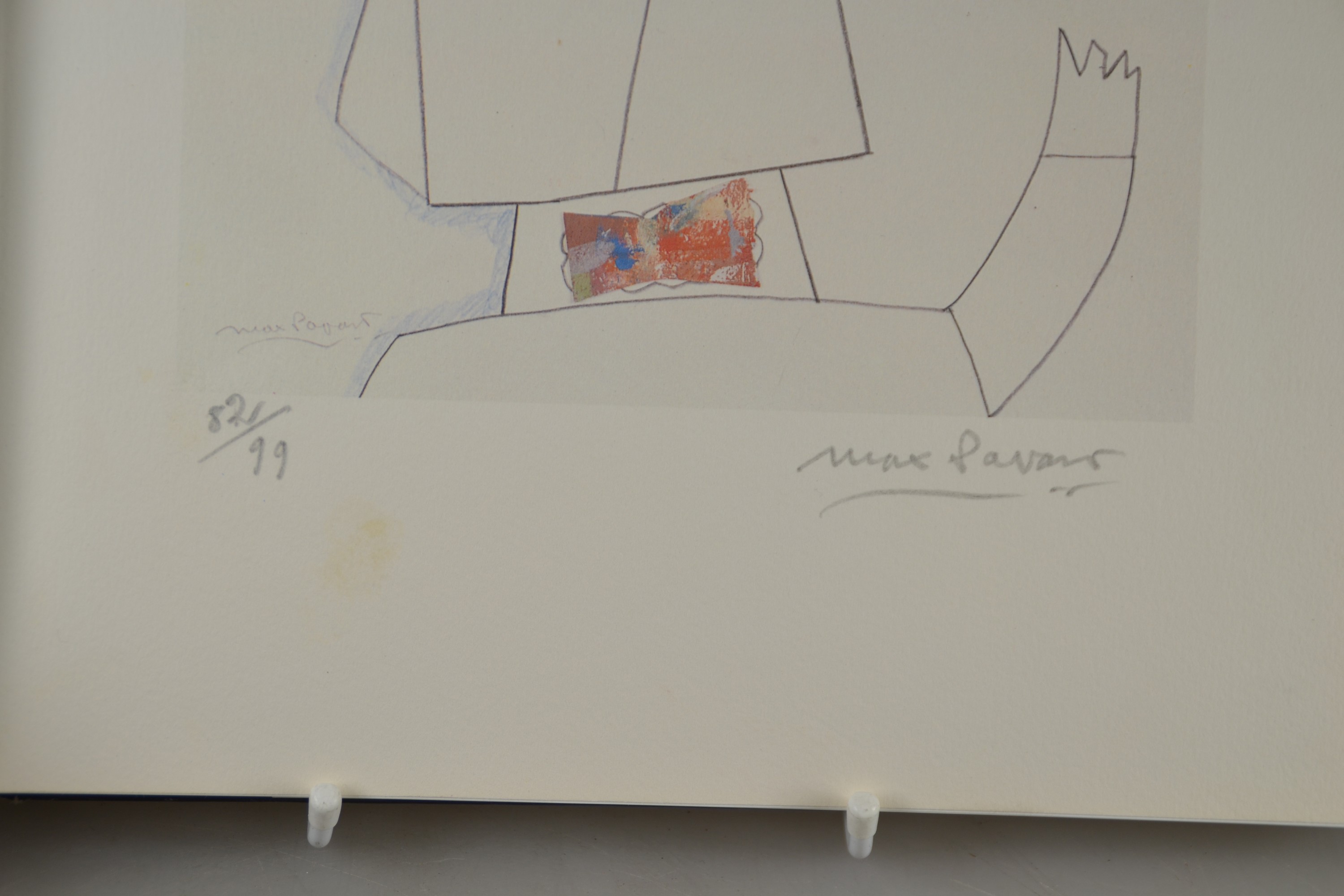 Detail e: Max Papart (1911 Marseille-1994 Paris): 2 Kataloge je mit handsignierter Original -Lithographie, Jean-Marie Dunoyer: Max Papart. Oeuvres sur Papier. ...