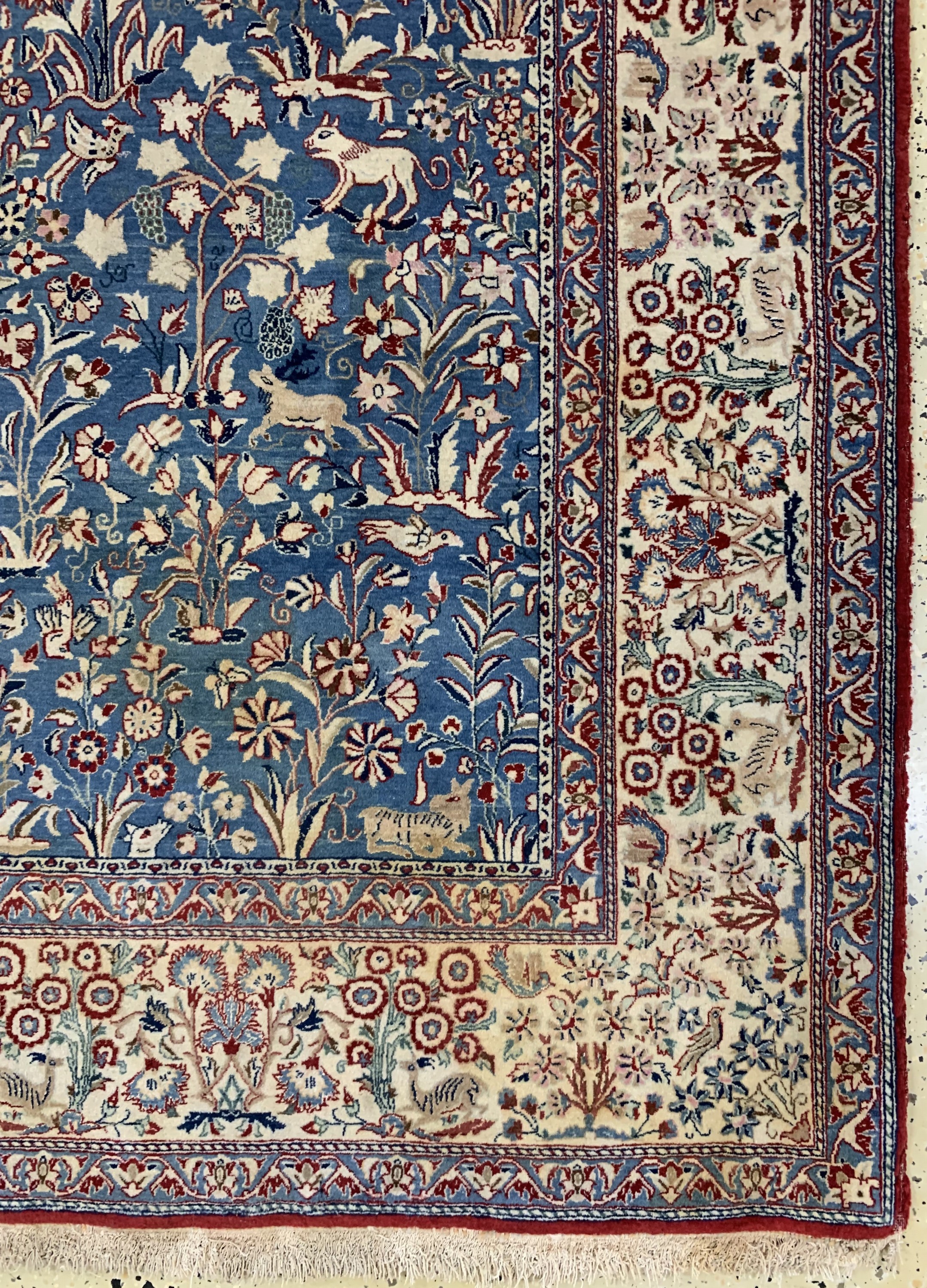 Detail a: Nain Tudeschk fein, Persien, Anfang 20.Jhd,Korkwolle auf Baumwolle, ca. 230 x 160 cm, EHZ: 2(fleckig)