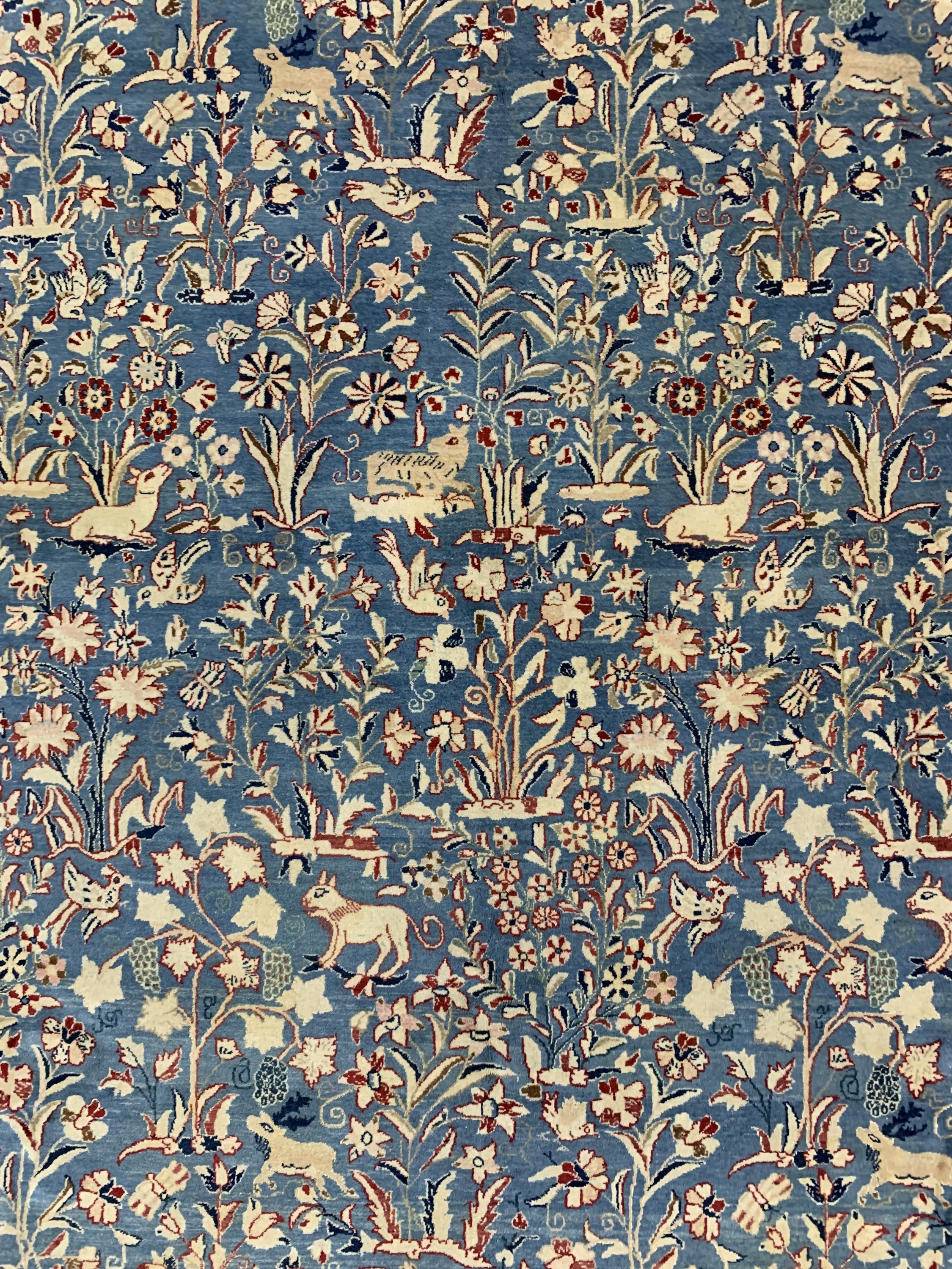 Detail c: Nain Tudeschk fein, Persien, Anfang 20.Jhd,Korkwolle auf Baumwolle, ca. 230 x 160 cm, EHZ: 2(fleckig)