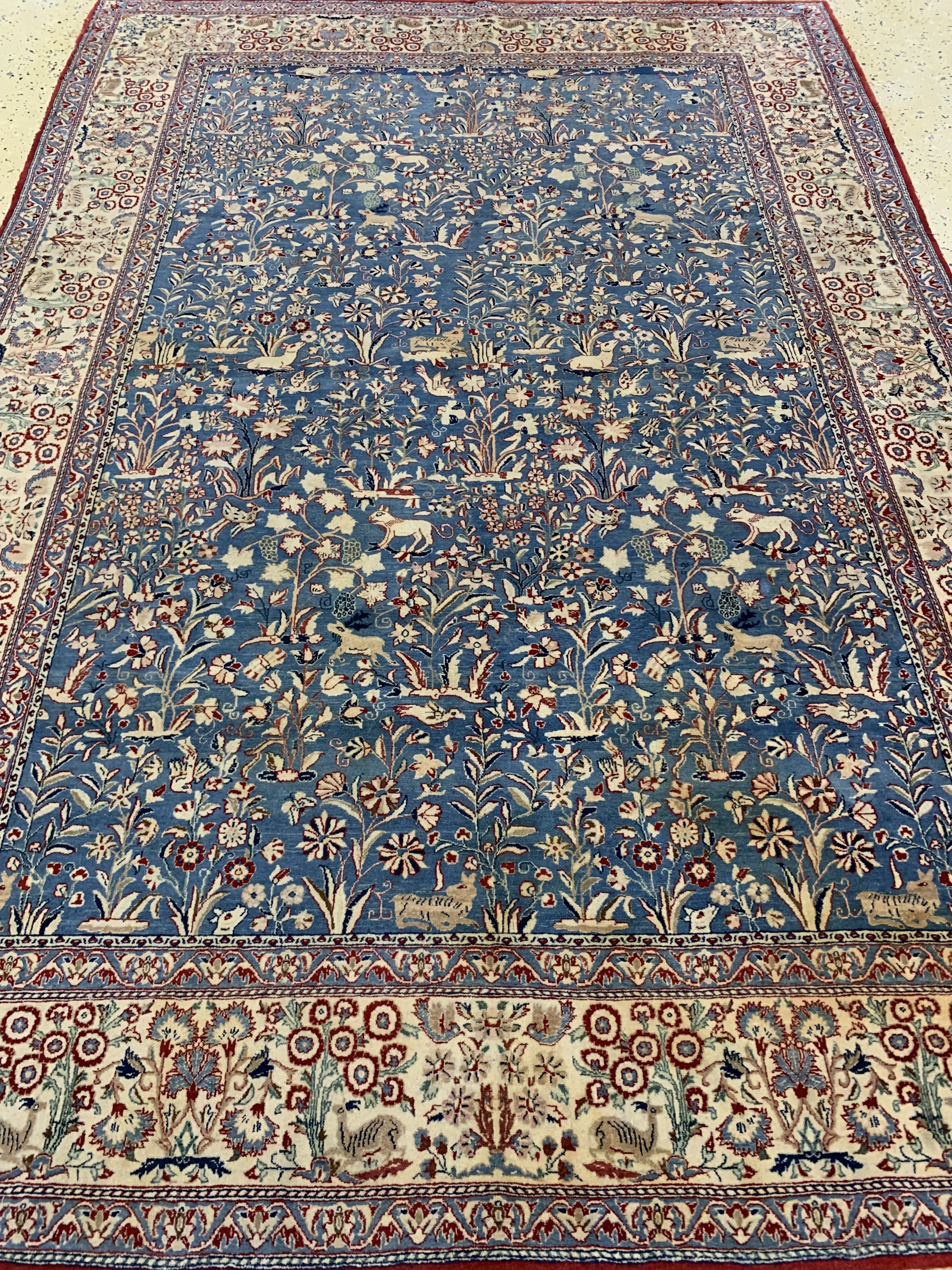 Detail f: Nain Tudeschk fein, Persien, Anfang 20.Jhd,Korkwolle auf Baumwolle, ca. 230 x 160 cm, EHZ: 2(fleckig)