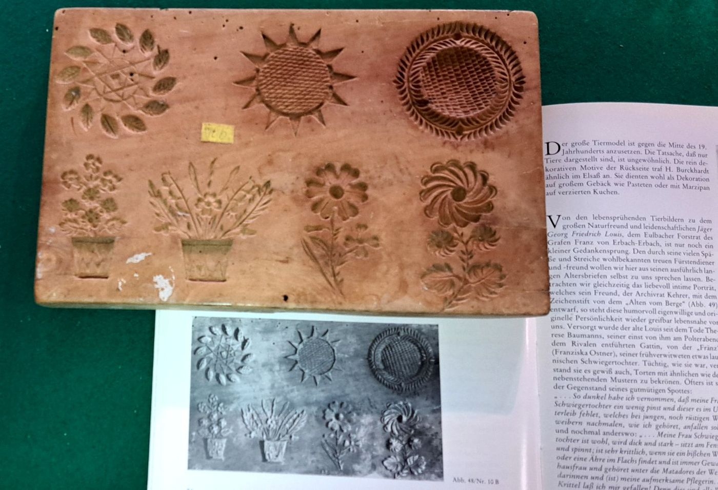 Detail k: Kleine Holzmodelsammlung für Gebäck, 14 Teile Provenienz Merck und Wedekind Raum Darmstadt, 17.- 19.. Jh., Modelschnitzkunst aus verschiedenen ...