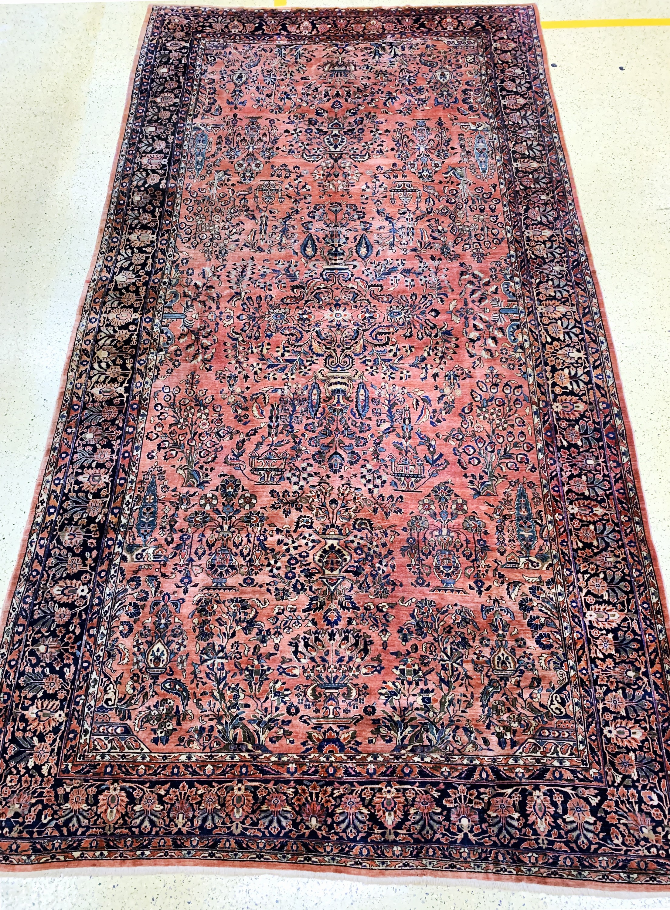 Us Re-Import Sarogh antik, Persien, um 1900, Wolle auf Baumwolle, ca. 610 x 320 cm, EHZ: 2-3, (alte restaurierungen)