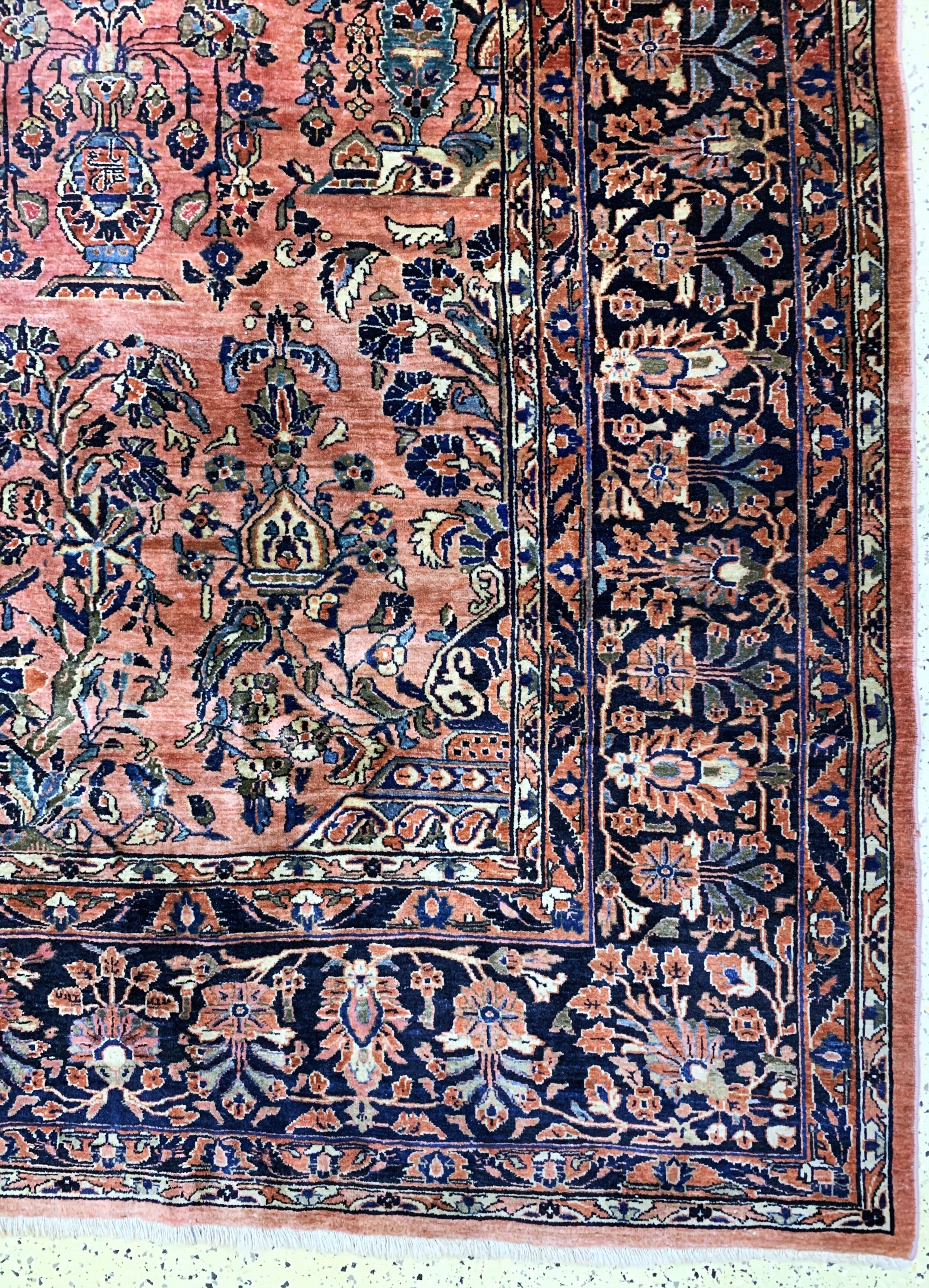 Detail a: Us Re-Import Sarogh antik, Persien, um 1900, Wolle auf Baumwolle, ca. 610 x 320 cm, EHZ: 2-3, (alte restaurierungen)