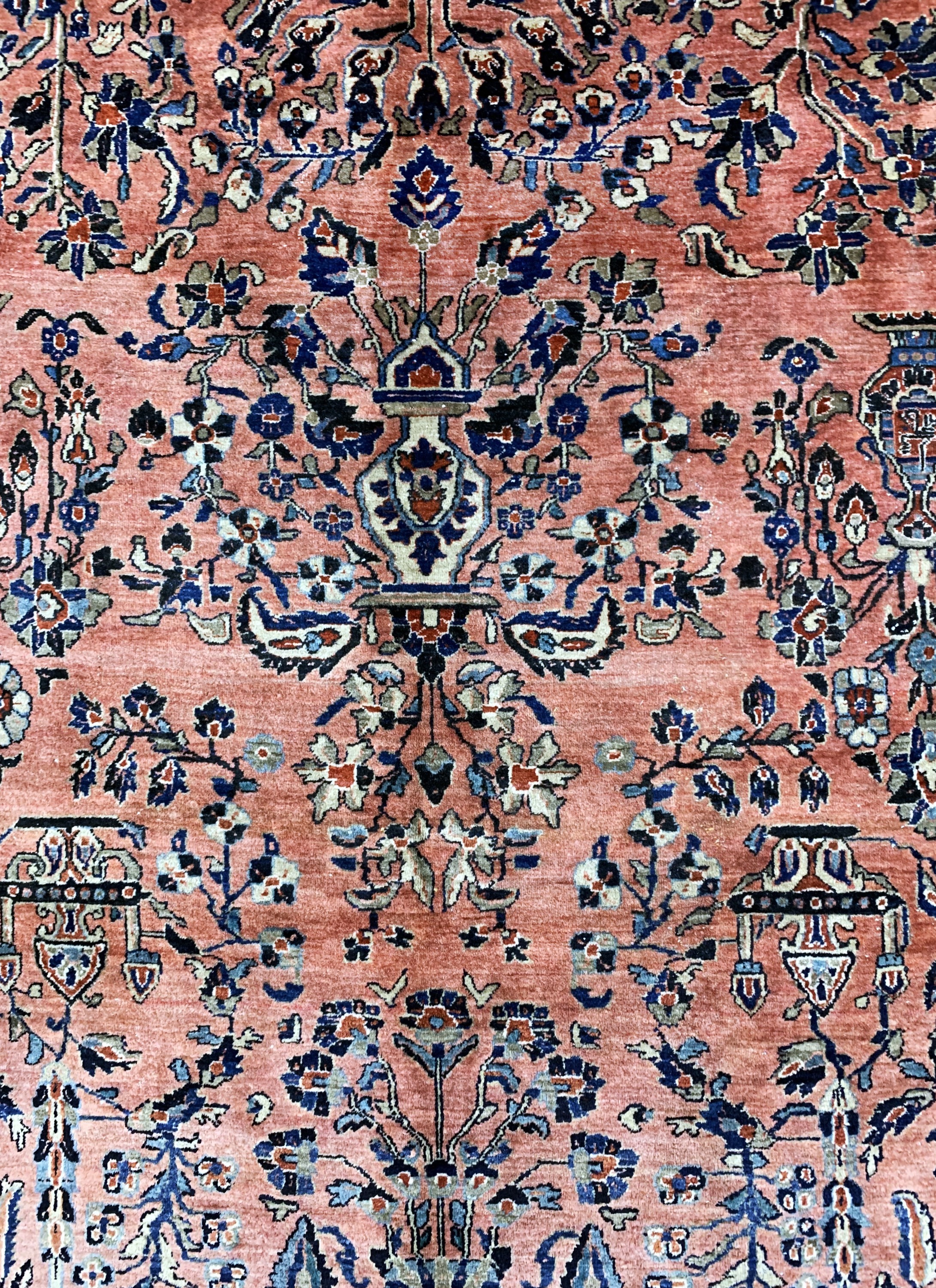 Detail d: Us Re-Import Sarogh antik, Persien, um 1900, Wolle auf Baumwolle, ca. 610 x 320 cm, EHZ: 2-3, (alte restaurierungen)