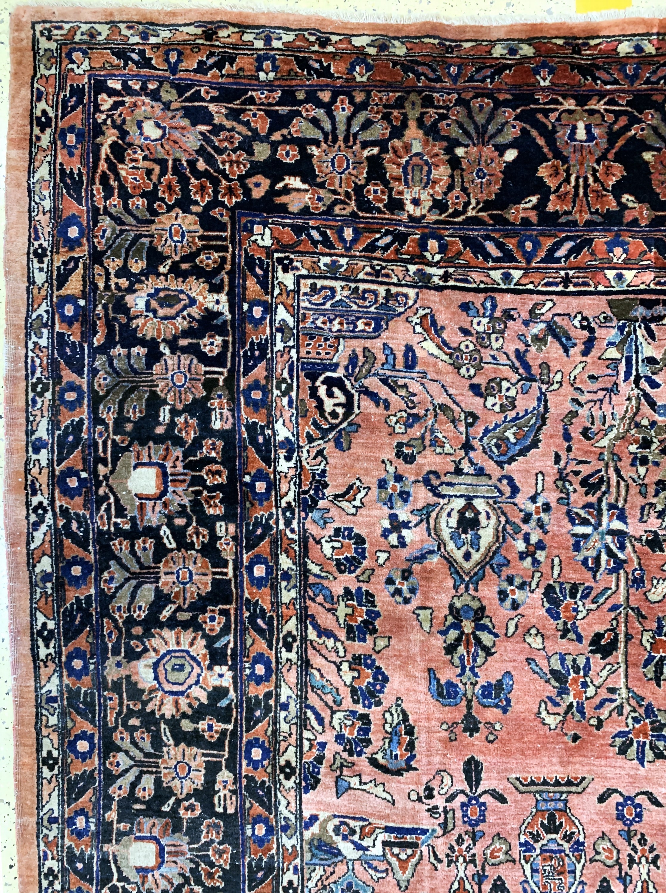 Detail e: Us Re-Import Sarogh antik, Persien, um 1900, Wolle auf Baumwolle, ca. 610 x 320 cm, EHZ: 2-3, (alte restaurierungen)