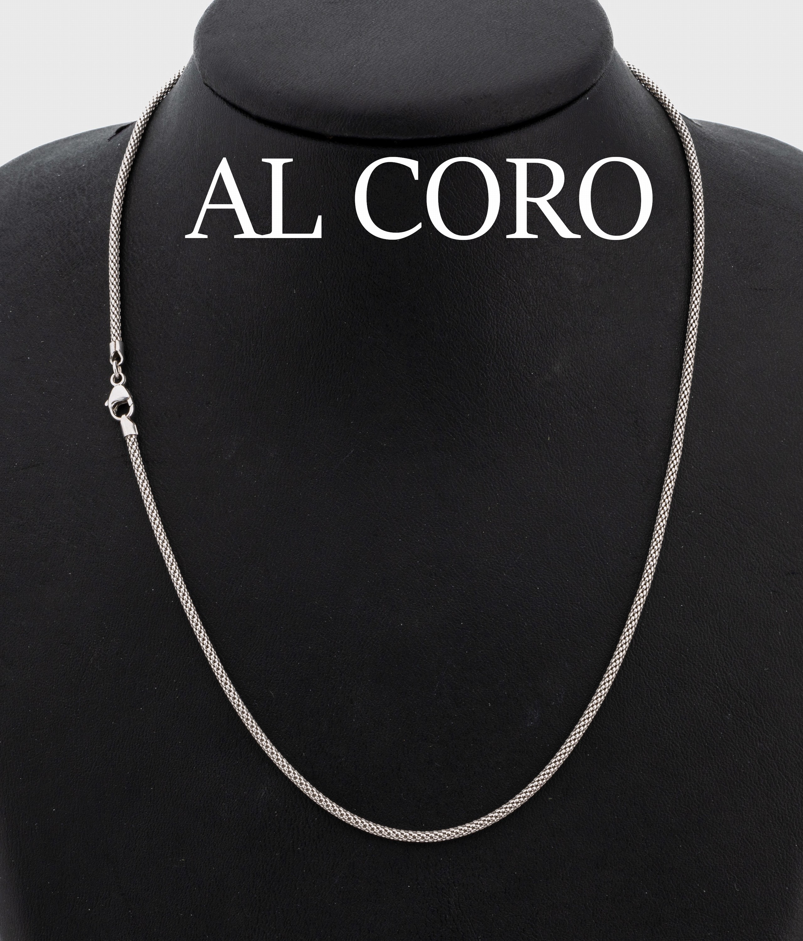 18 kt Gold AL CORO Strumpfkette, WG 750/000, L. ca. 43 cm, Karabinerschließe, ca. 5.5 g, im Etui