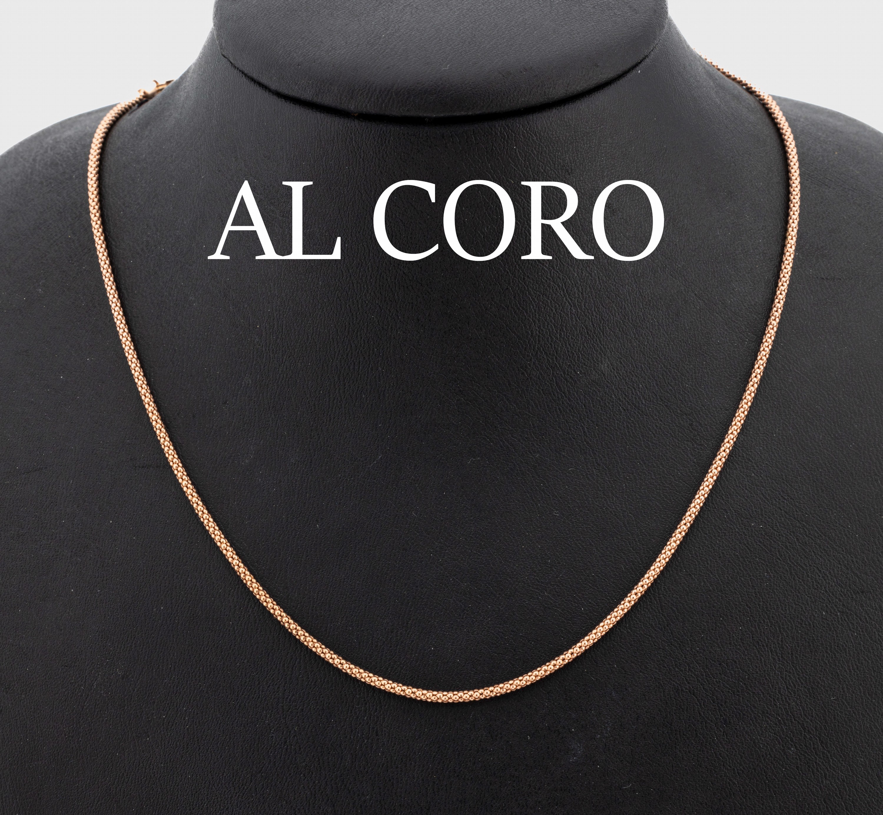 18 kt Gold AL CORO Collier, RG 750/000, L. ca. 41.5 cm, Karabinerschließe, ca. 4.9 g, im Etui