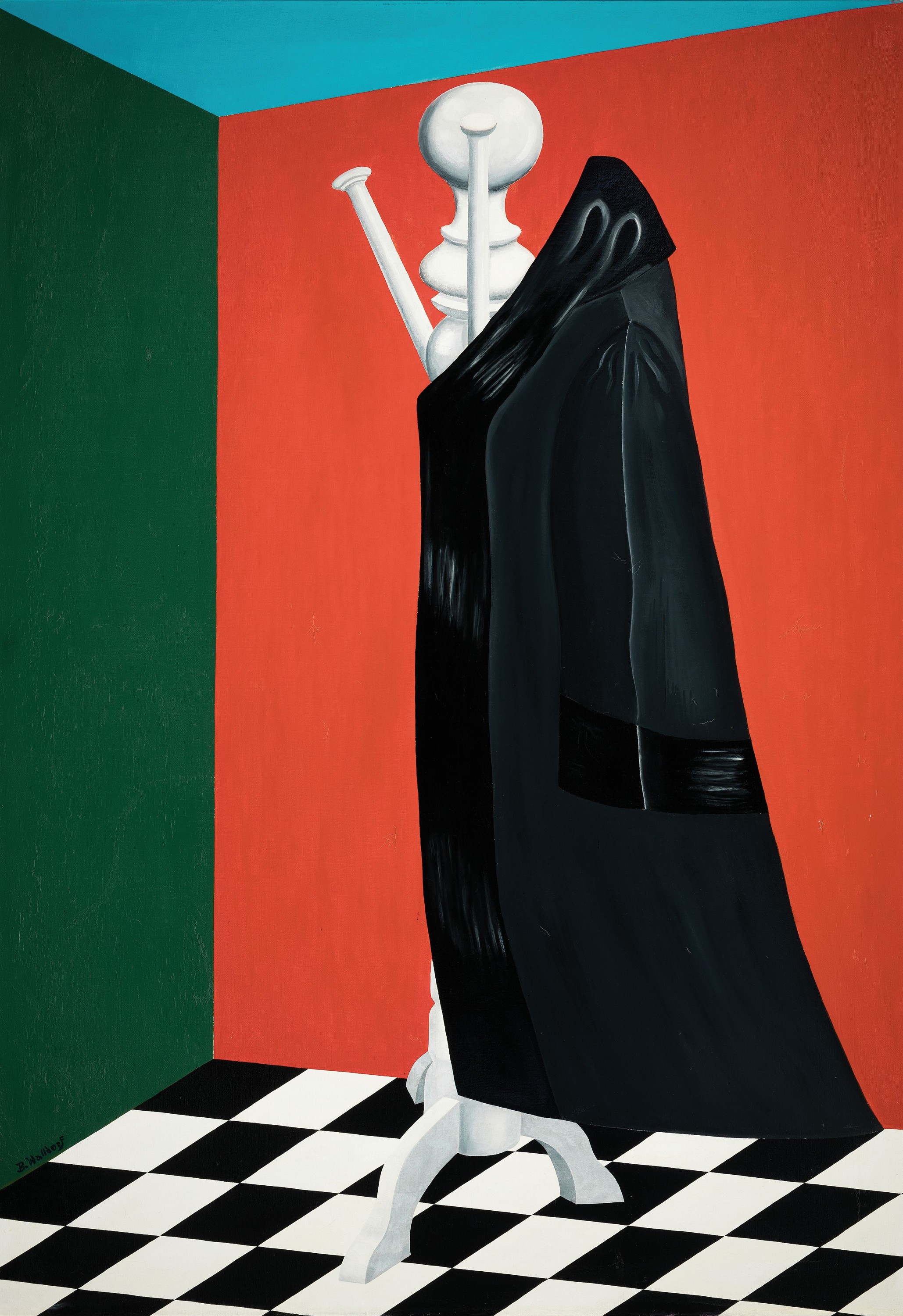Benno Walldorf, 1928 Gießen-1985 Bad Homburg , "Der Rechtsanwalt", links unten signiert, Öl/Lwd, 160x115 cm, verso Etikett der Galerie ...