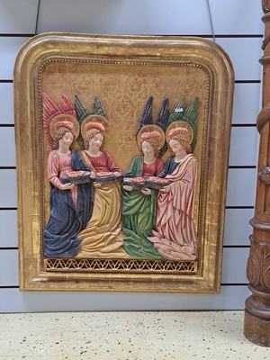 26877110a - Bildschnitzerei/Relief, Wilhelm Senoner (geb. 1946 St.Ulrich-Gröden), Gruppe aus ...