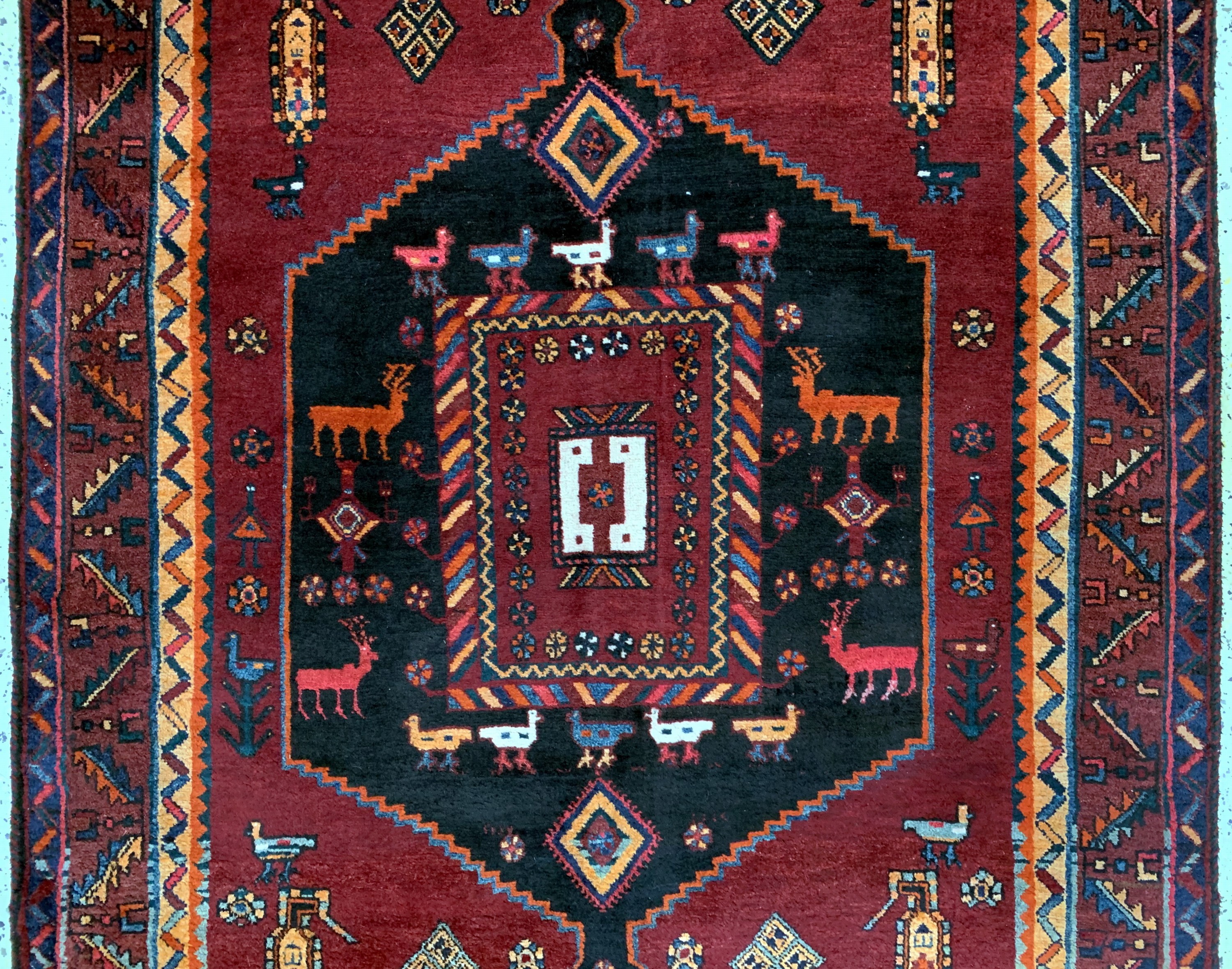 Detail b: Kordi alt, Persien, Mitte 20.Jhd, Wolle aufBaumwolle, ca. 370 x 146 cm, EHZ: 1-2