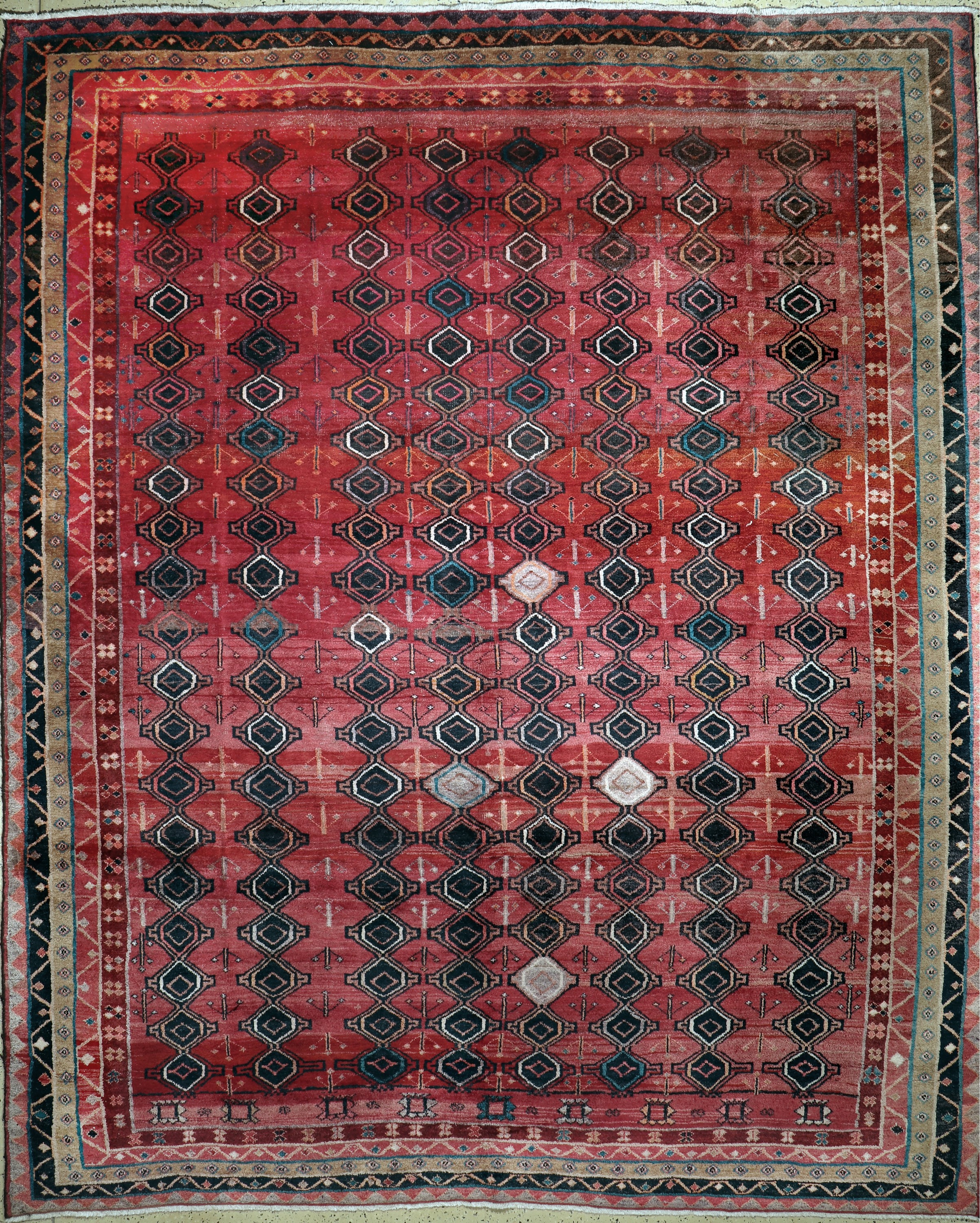 Hamadan alt, Persien, Anfang 20.Jhd, Wolle auf Baumwolle, ca. 370 x 305 cm, EHZ: 3