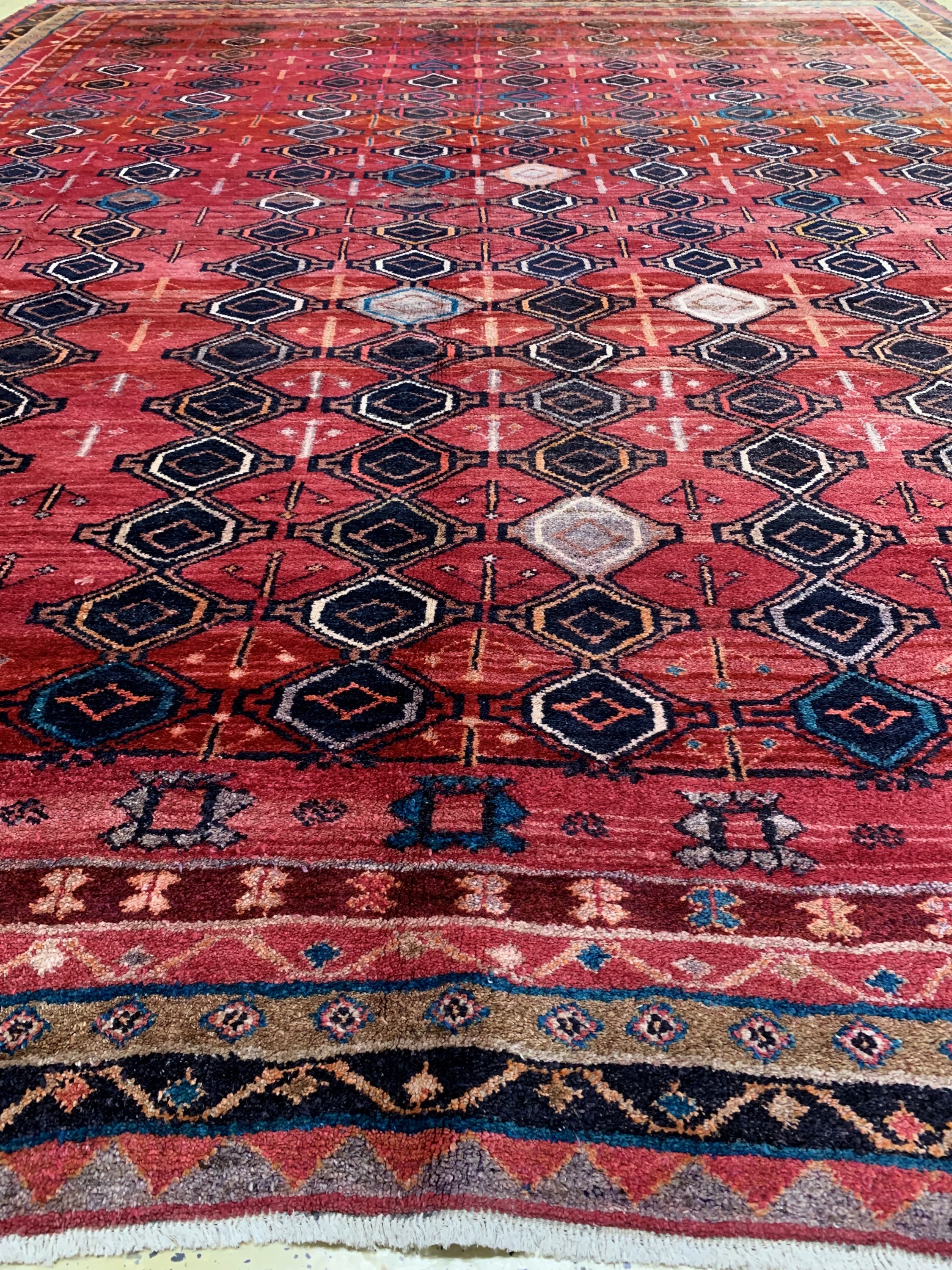 Detail f: Hamadan alt, Persien, Anfang 20.Jhd, Wolle auf Baumwolle, ca. 370 x 305 cm, EHZ: 3