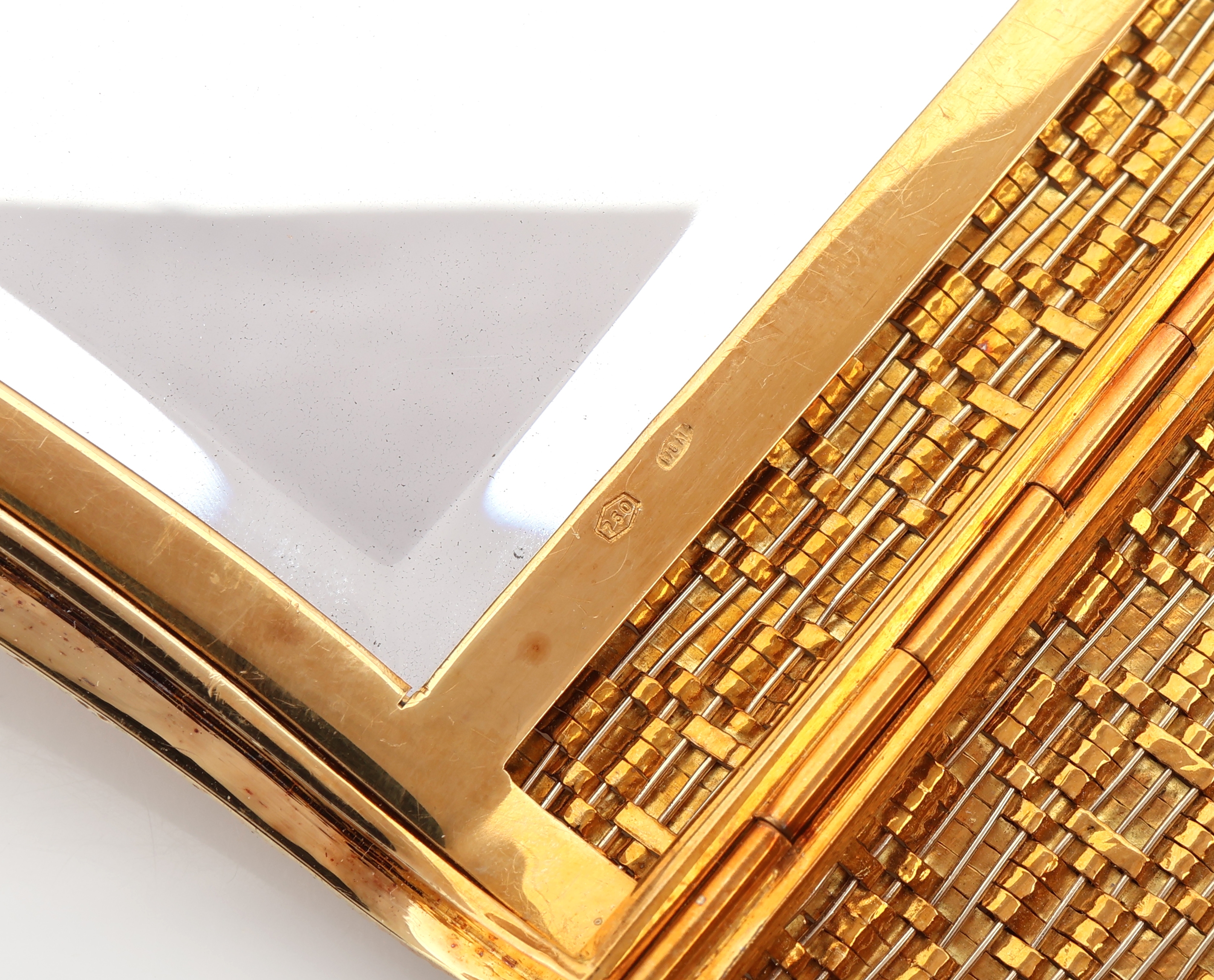 Detail b: Vintage 18 kt Gold Brillant-Damenhandtasche, 1960er Jahre, GG/WG 750/000, qualitätvolle italienische Atelierarbeit, Abendtasche, aufwendige ...