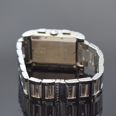 26877762b - BULGARI Armbandchronograph Modell Rettangolo Referenz RTC 49S, quarz, Edelstahlgeh. ...