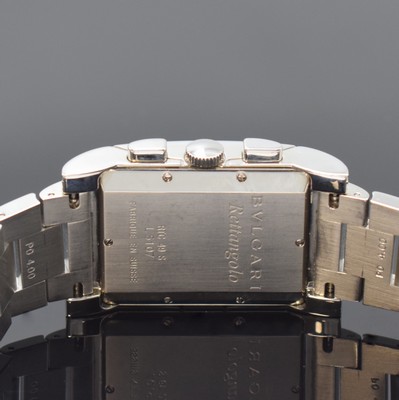 26877762d - BULGARI Armbandchronograph Modell Rettangolo Referenz RTC 49S, quarz, Edelstahlgeh. ...