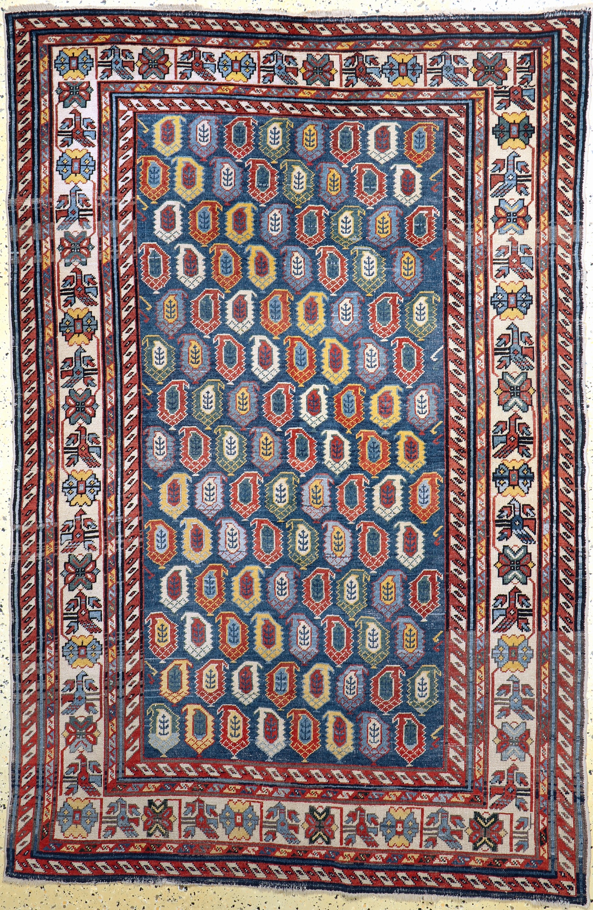 Chichi Kazak antik, Kaukasus, um 1900, Wolle auf Wolle, ca. 200 x 135 cm, EHZ: 3