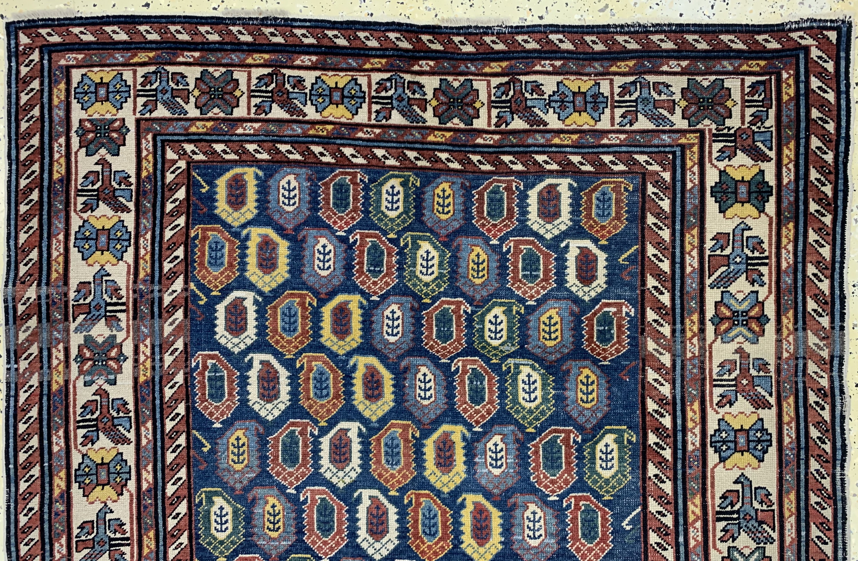 Detail a: Chichi Kazak antik, Kaukasus, um 1900, Wolle auf Wolle, ca. 200 x 135 cm, EHZ: 3