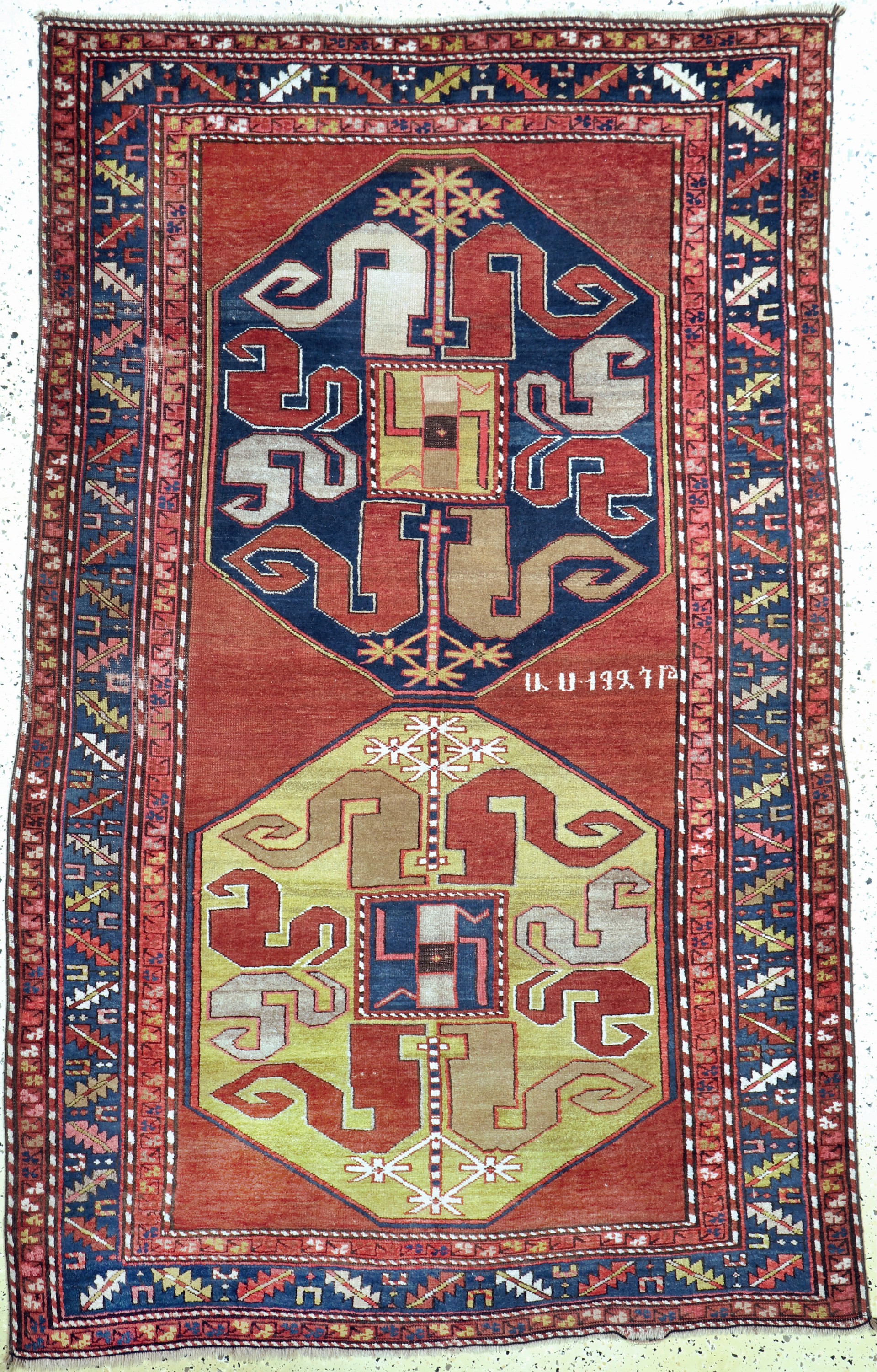 Wolkenband Kazak, Kaukasus, Anfang 20.Jhd, Wolle auf Wolle, ca. 220 x 133 cm, EHZ: 3