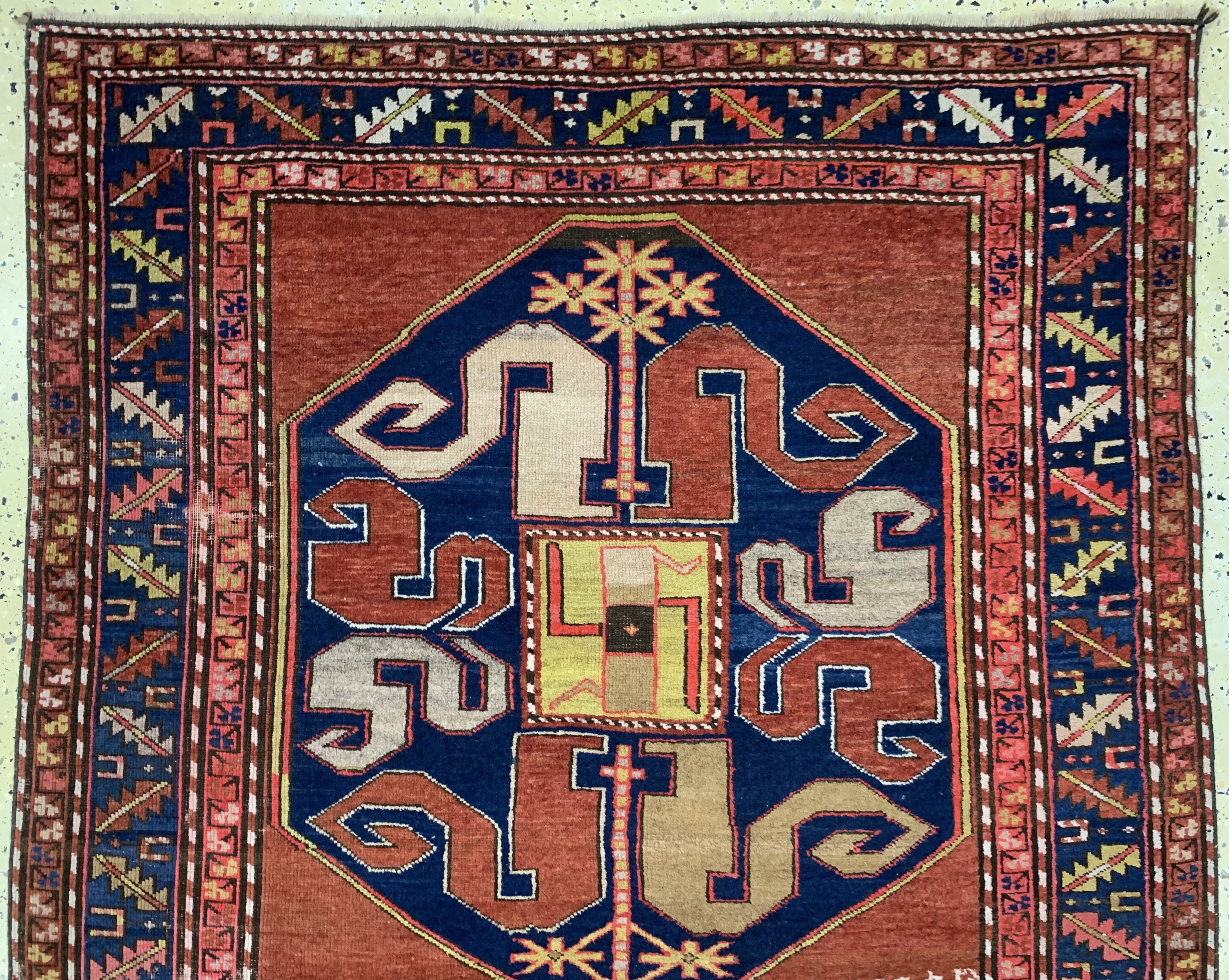 Detail a: Wolkenband Kazak, Kaukasus, Anfang 20.Jhd, Wolle auf Wolle, ca. 220 x 133 cm, EHZ: 3