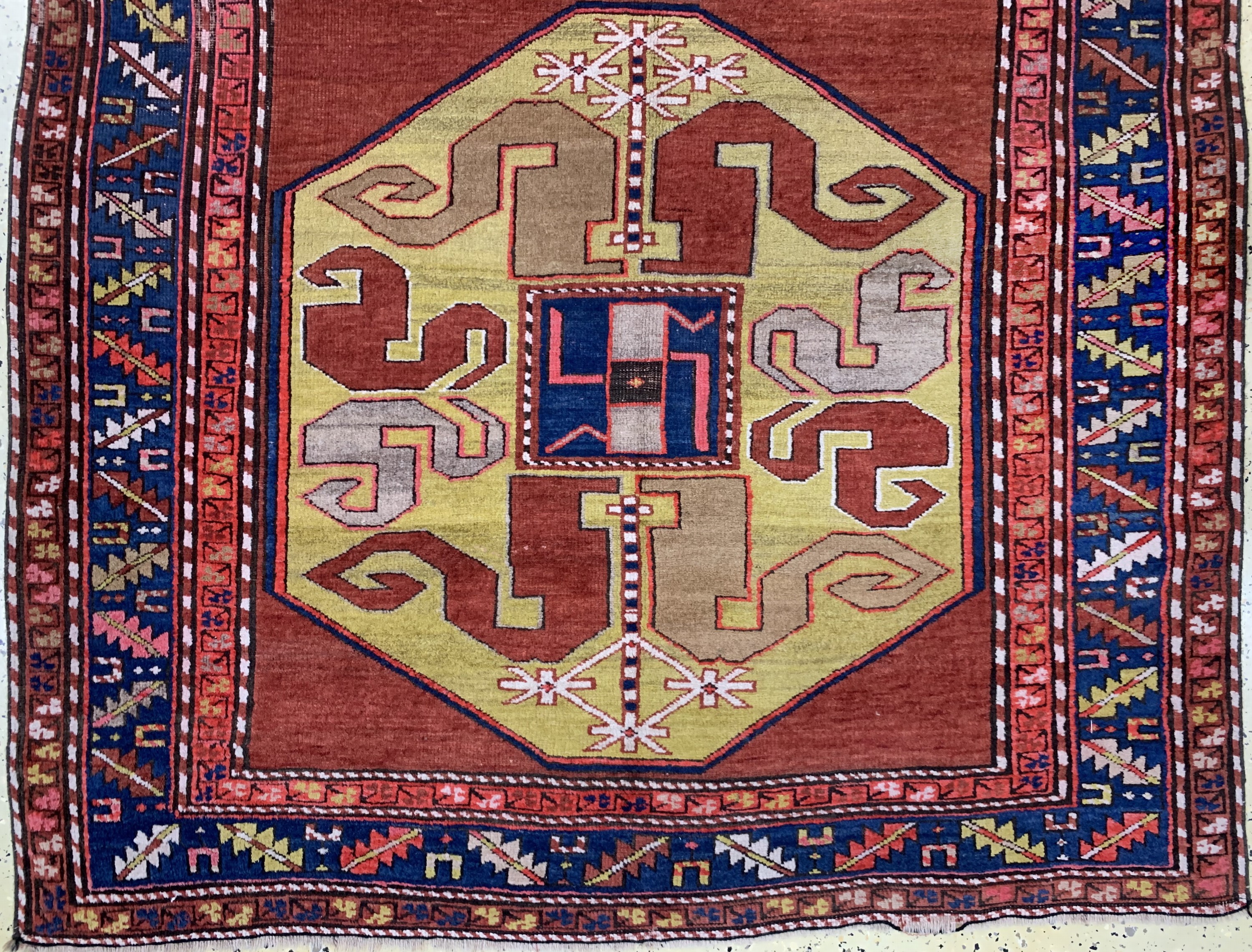 Detail b: Wolkenband Kazak, Kaukasus, Anfang 20.Jhd, Wolle auf Wolle, ca. 220 x 133 cm, EHZ: 3