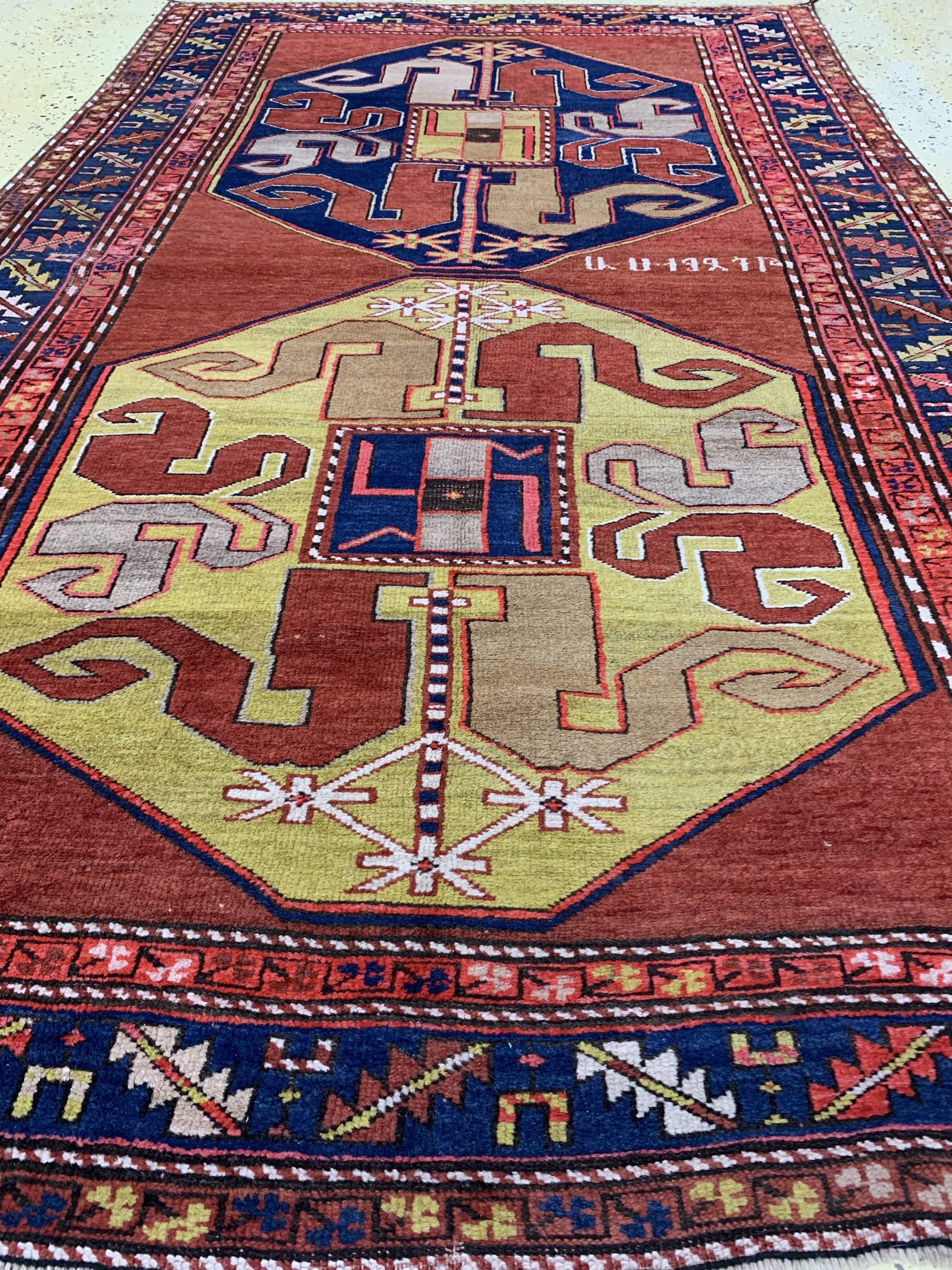 Detail d: Wolkenband Kazak, Kaukasus, Anfang 20.Jhd, Wolle auf Wolle, ca. 220 x 133 cm, EHZ: 3