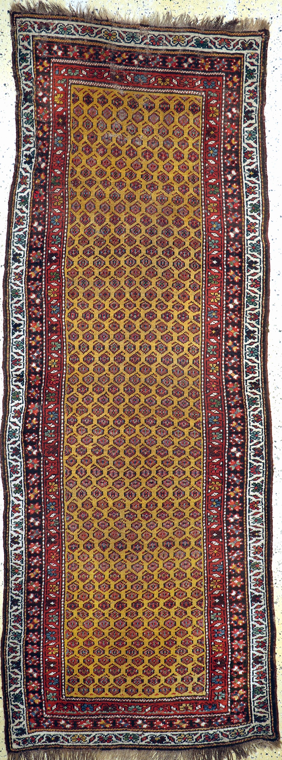 Antiker Kordi Dorfteppich, Persien, 19.Jhd,Wolle auf Wolle, ca. 300 x 110 cm, EHZ: 4