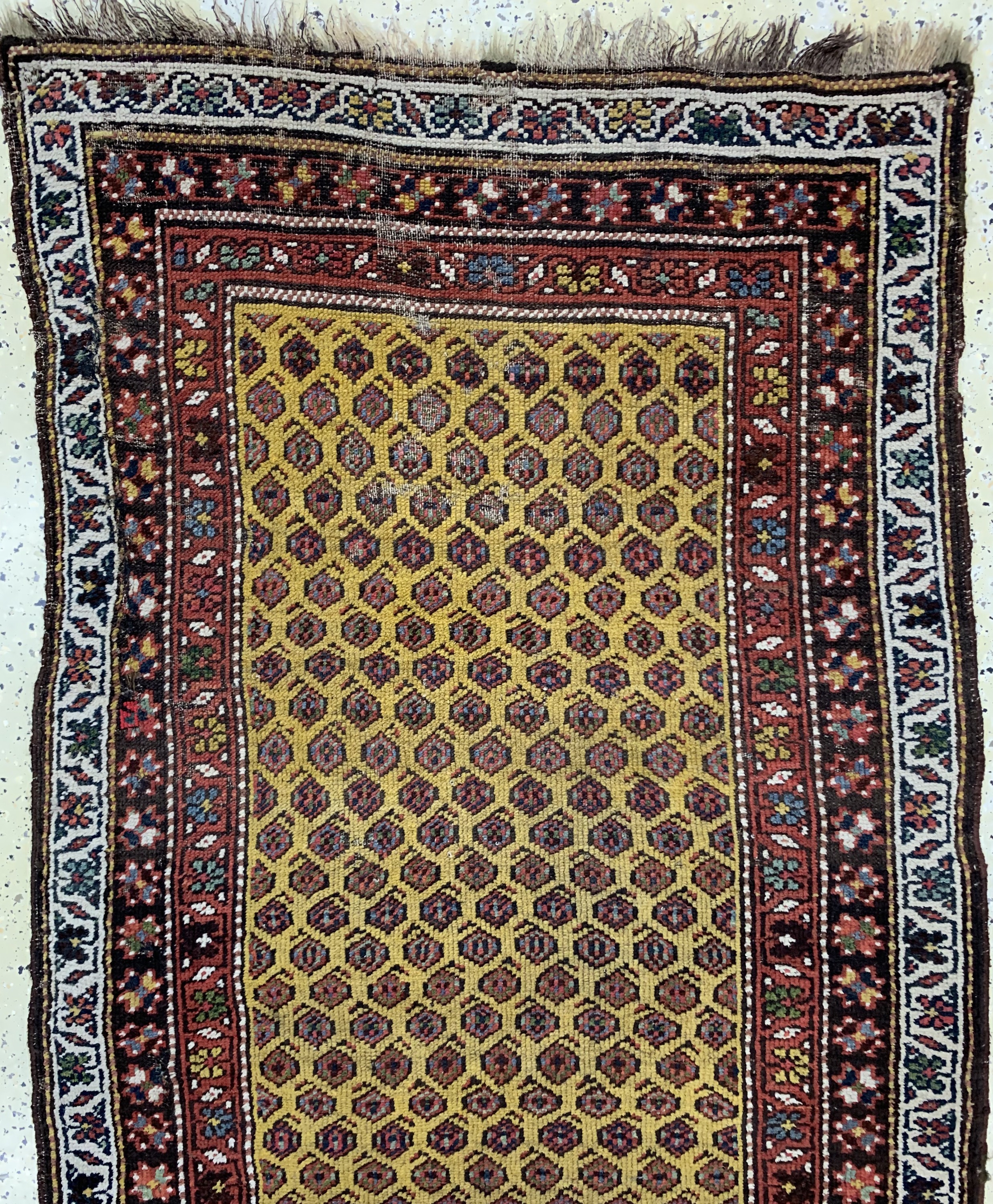 Detail a: Antiker Kordi Dorfteppich, Persien, 19.Jhd,Wolle auf Wolle, ca. 300 x 110 cm, EHZ: 4