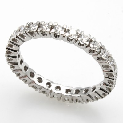 Image 26878015 - Memoryring mit Brillanten, WG 750/000, rund-um bes. m. Brill. zus. ca. 1.0 ct feines ...