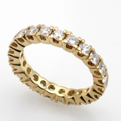 Image 26878016 - Memoryring mit Brillanten, GG 750/000, rund-um bes. m. Brill. zus. ca. 2.0 ct feines ...