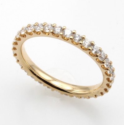 Image 26878018 - Memoryring mit Brillanten, GG 750/000, rund-um bes. m. Brill. zus. ca. 1.0 ct feines ...