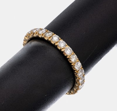 Image 26878030 - 14 kt Gold Brillant-Memoryring, WG 585/000,Brillanten zus. ca. 1.19 ct feines ...