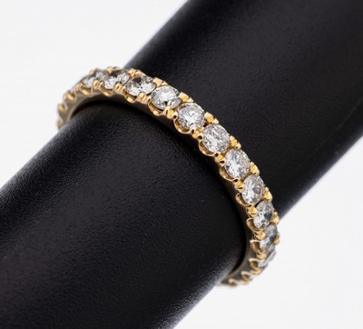 Image 26878031 - 14 kt Gold Brillant-Memoryring, GG 585/000,Brillanten zus. ca. 1.15 ct feines ...