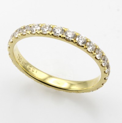 Image 26878105 - Memoryring mit Brillanten, GG 750/000, rund-um bes. m. Brill. zus. ca. 1.00 ct feines ...
