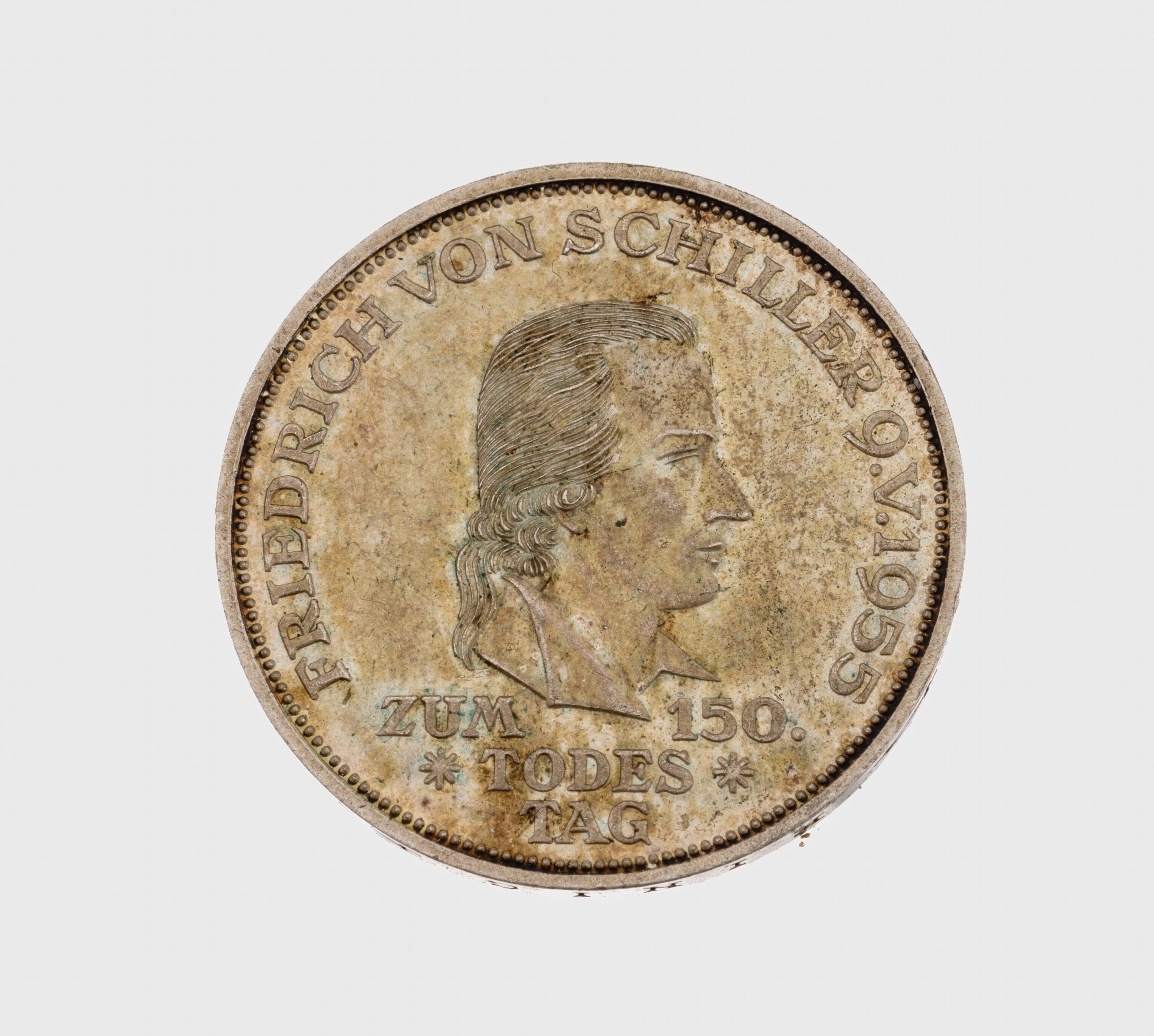 5 Mark Silbermünze, Deutschland, 1955, 150.Todestag Friedrich Schiller