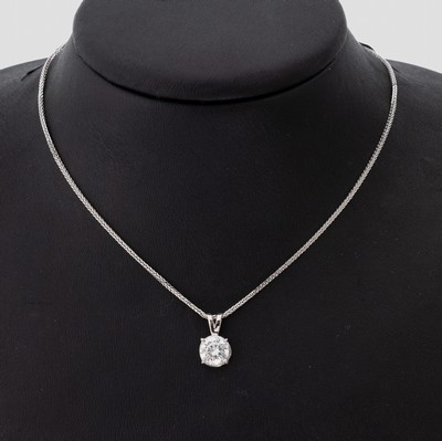 Image 26878665 - 14 kt Gold Brillant-Anhänger, WG 585/000, Brillant ca. 1.52 ct hochfeines ...