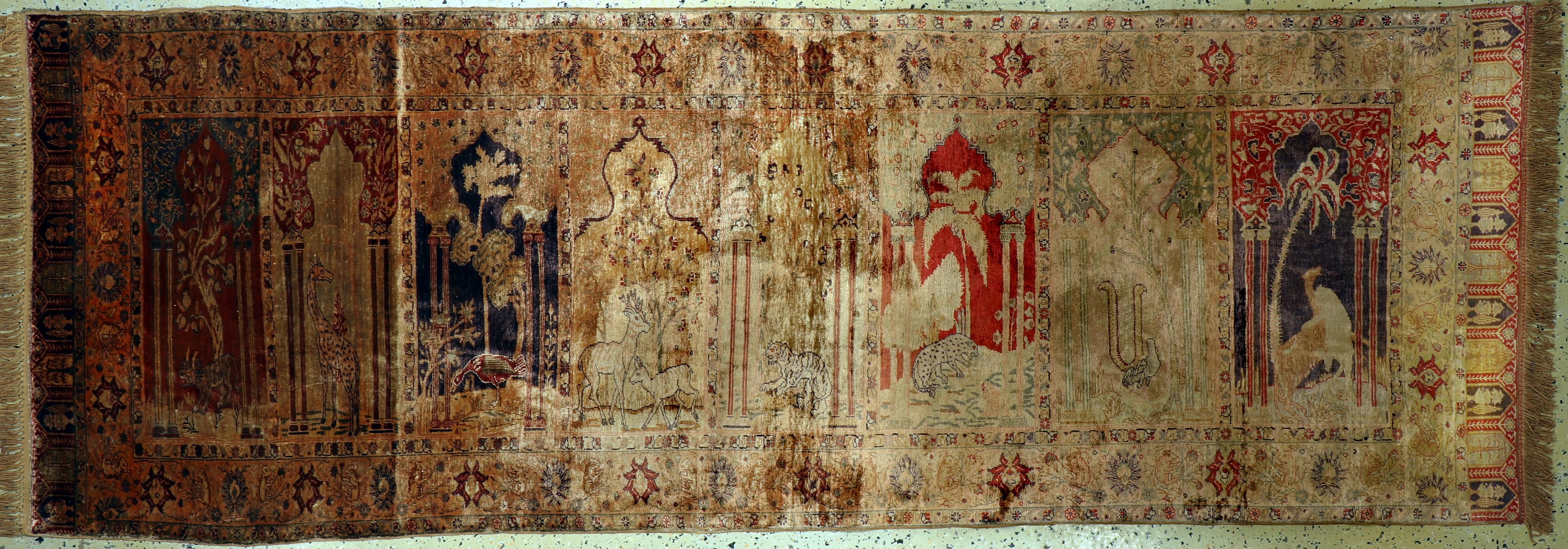 Kayseri Flosch alt, Türkei, Anfang 20.Jhd, merzerisierte Baumwolle, ca. 290 x 101 cm, EHZ: 1-2