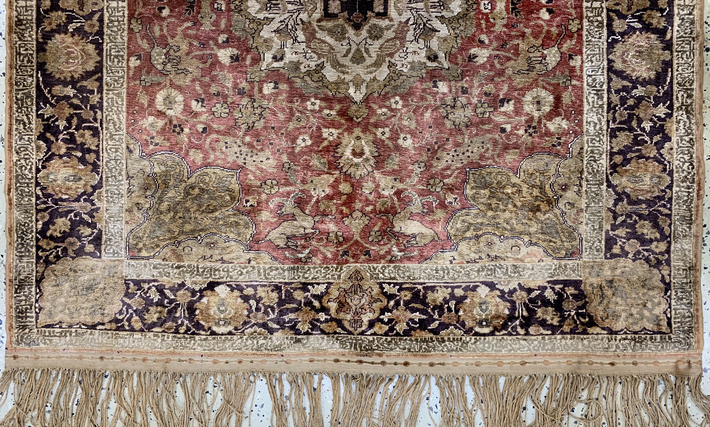 Detail b: Kayseri Flosch alt, Türkei, Anfang 20.Jhd, merzerisierte Baumwolle, ca. 130 x 125 cm, EHZ: 1-2
