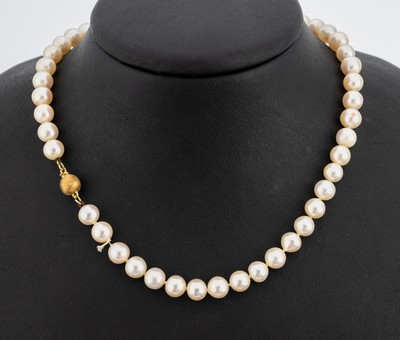 Image 26878942 - Langes Zuchtperl-Collier mit 14 kt Gold Schließe, GG 585/000, Akoyazuchtperlen, ...