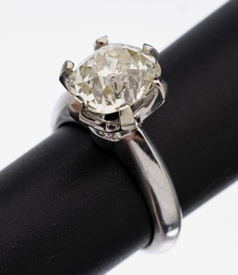 Image 26878967 - 14 kt Gold Diamant-Ring, WG 585/000, Altschliffdiamant ca. 4.62 ct ...