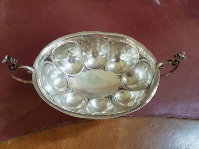 26879258d - Silber Doppelhenkelschale, Niederlande, ab 1935, 835er-Silber,Fuß und Schale ...