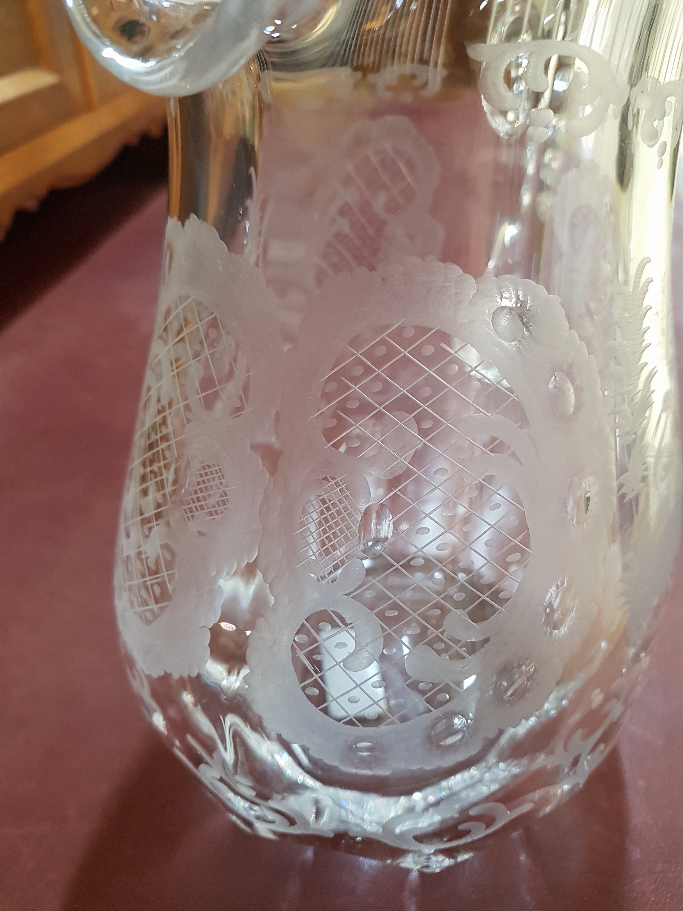 Detail d: Henkelkrug mit Silbermontur, deutsch, Anfang, 20.Jh., Sterlingsilber, H.ca. 23 cm